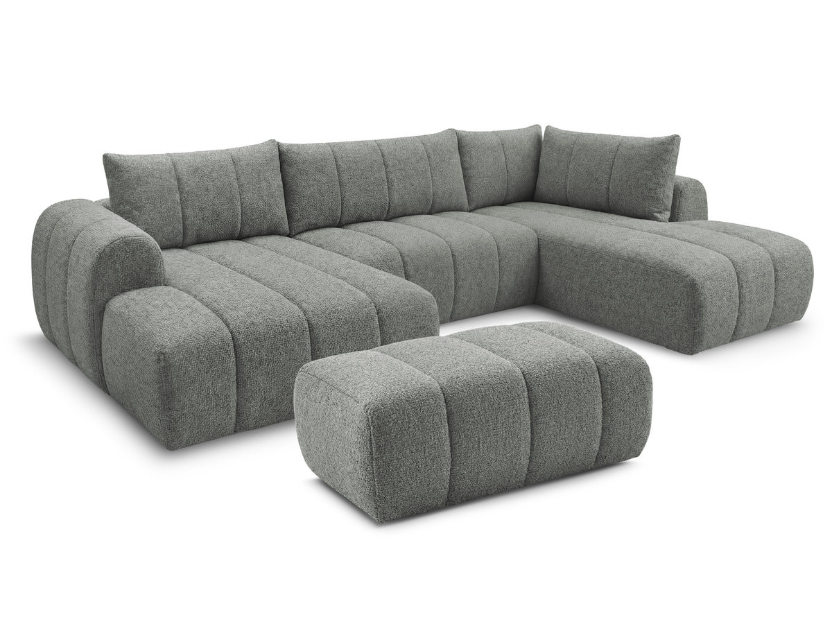 Bobochic Nesty Wohnlandschaft mit Pouf Melange-Stoff Dunkelgrau Ecke links