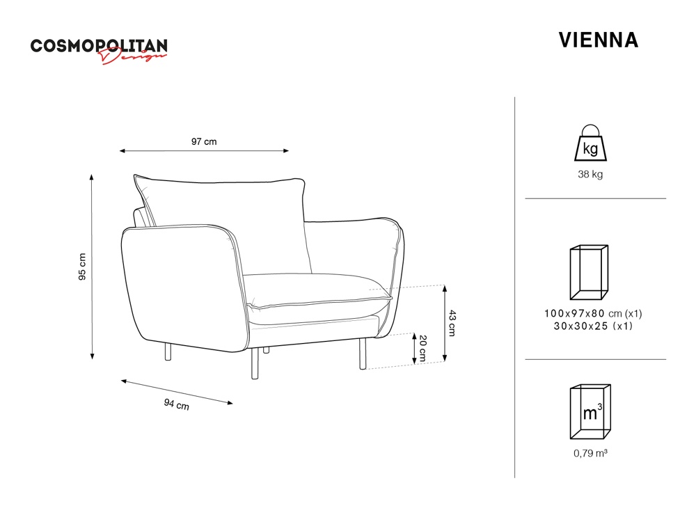 Cosmopolitan Design Sessel Vienna Strukturierter Stoff Positano Beige Beine Gold