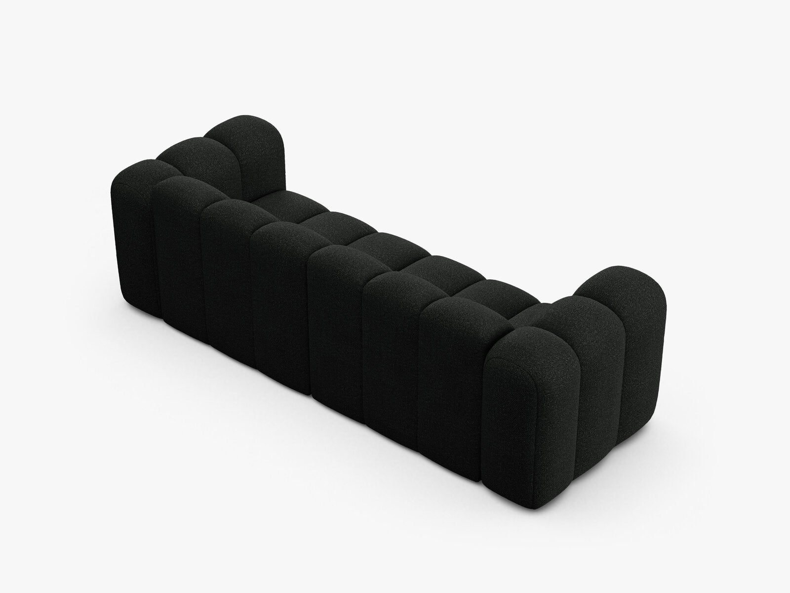 Micadoni Sofa Lupine 3-Sitzer Boucle Baloo Schwarz