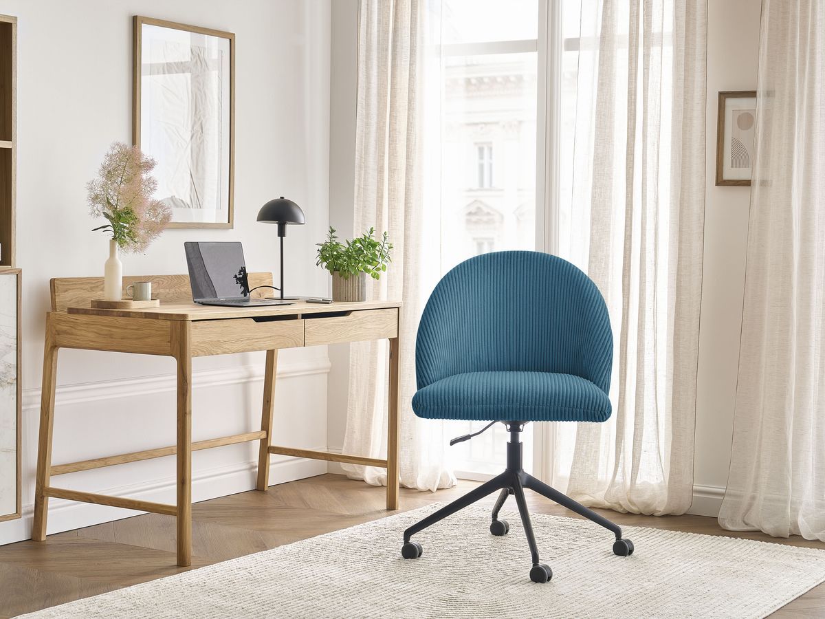 Bobochic Lalie Bürostuhl Cordsamt Dunkelblau