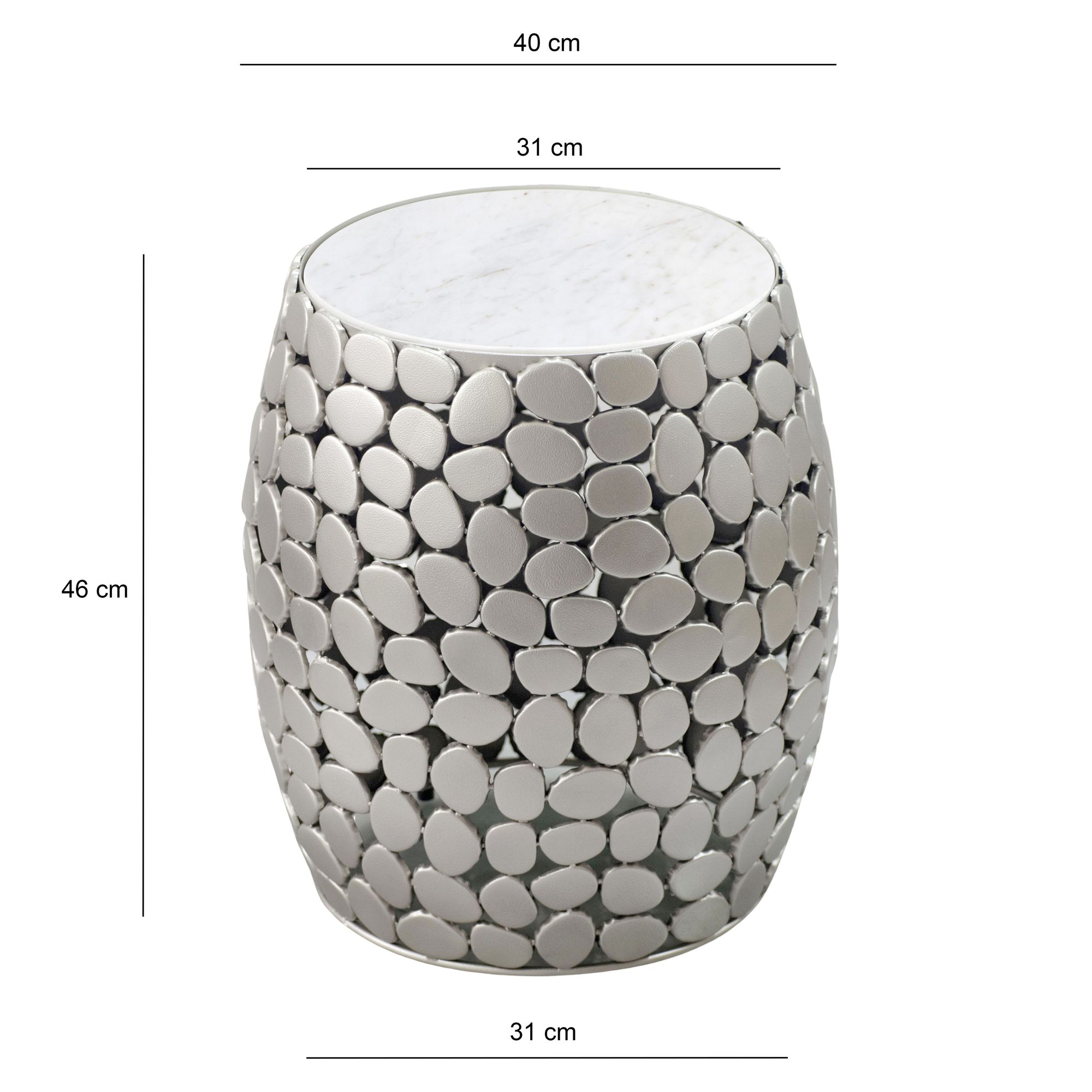 Beistelltisch Borga Marmor Silber Ø 40 cm