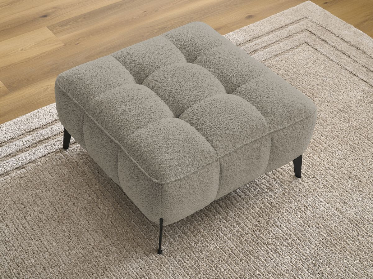 Bobochic Anis Pouf Bouclé-Stoff Taupe
