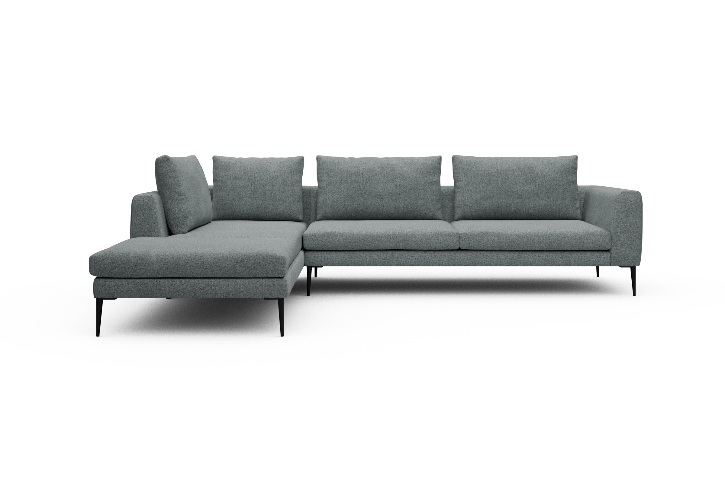 Skandi Home Ecksofa Paul Relax-Ecke rechts mit 3-Sitzer Casone-Light-Mixed-Green moebelfaktor