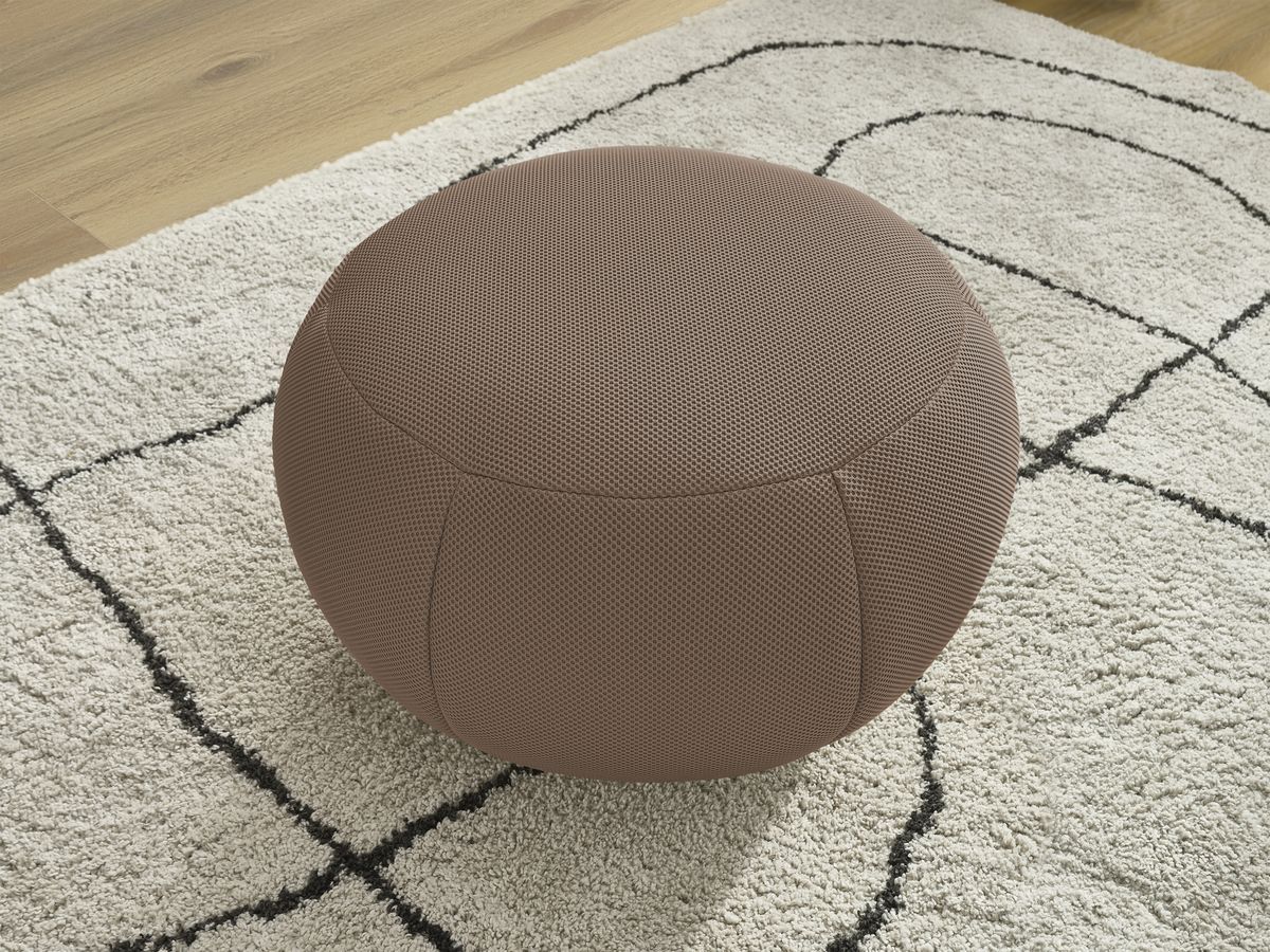 Bobochic Hayden Pouf, rund Mesh-Stoff Braun, 76 cm