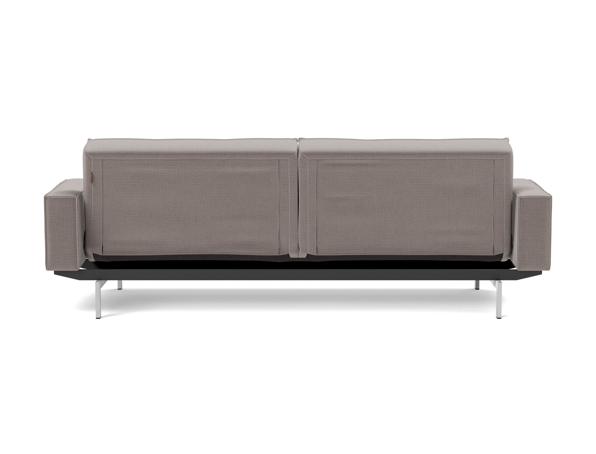 Schlafsofa Splitback mit Armlehnen Chenille Esina 418-Truffle Beine Chrom