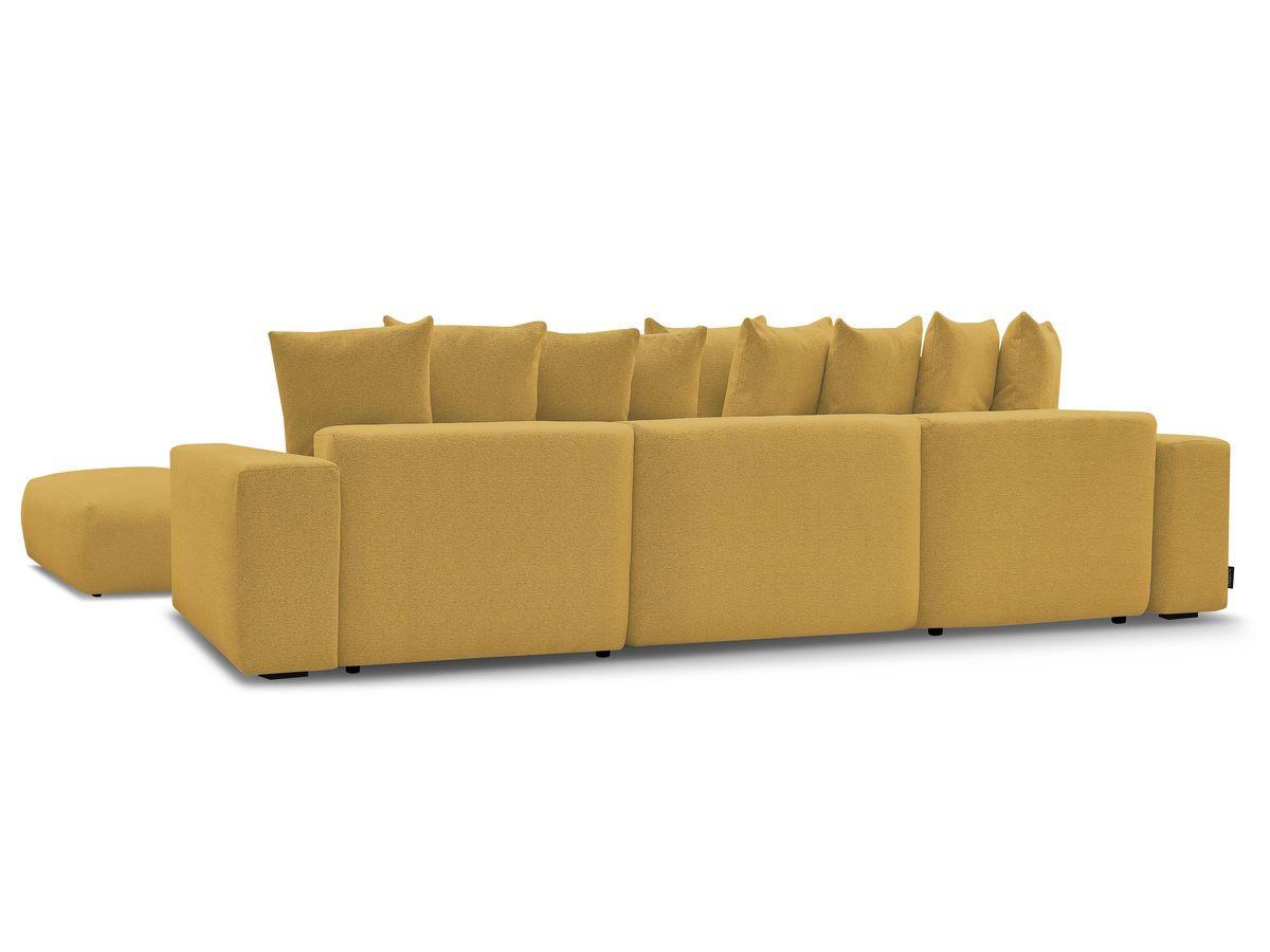 Bobochic Voltaire Wohnlandschaft mit Pouf 420 × 174 cm, Liegefläche 135 × 345 cm Melange-Stoff Gelb