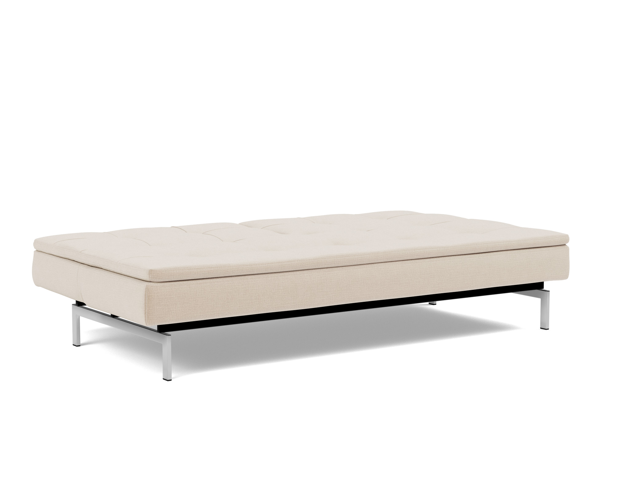 Schlafsofa Dublexo Chenille Esina 410-Almond-Beige Beine Chrom
