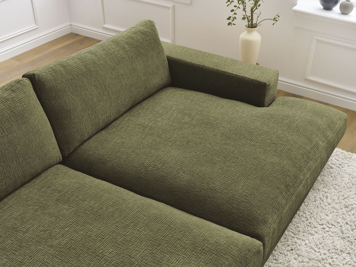 Bobochic Leonard Sofa 4-Sitzer 234 × 159 cm Strukturstoff Grün