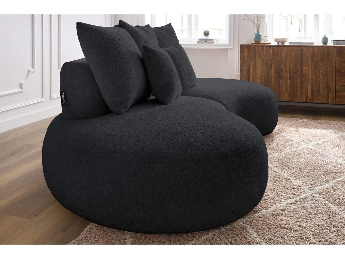 Bobochic Saint-germain Sofa 3-Sitzer Bouclé-Stoff Dunkelgrau