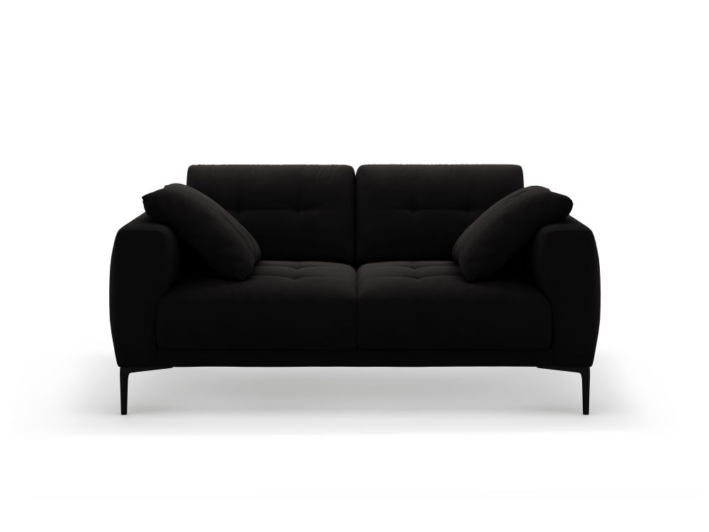 Cosmopolitan Design Sofa Lazio 2-Sitzer Samt Salvador Schwarz