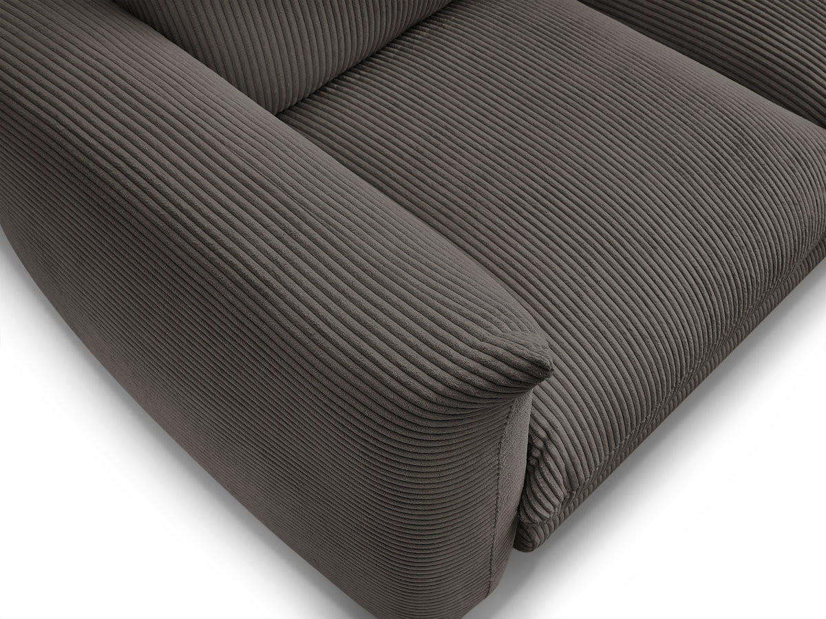 Bobochic Ernest Sofa 3-Sitzer mit Pouf 193 × 106 cm Cordsamt Taupe