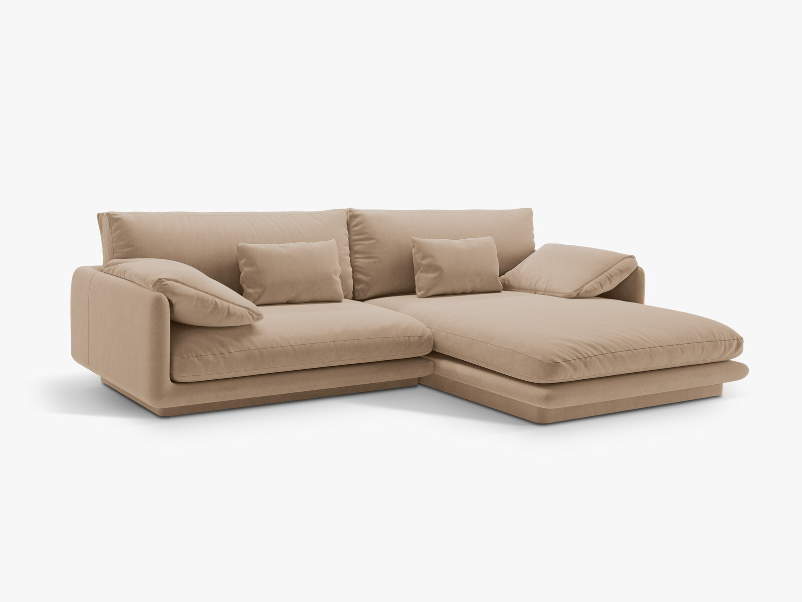Micadoni Ecksofa Torino 4-Sitzer Rechts Samt Sand