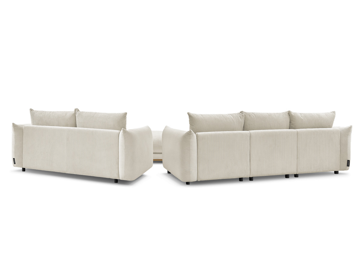 Bobochic Ernest Sofa 5-Sitzer mit Pouf Cordsamt Beige