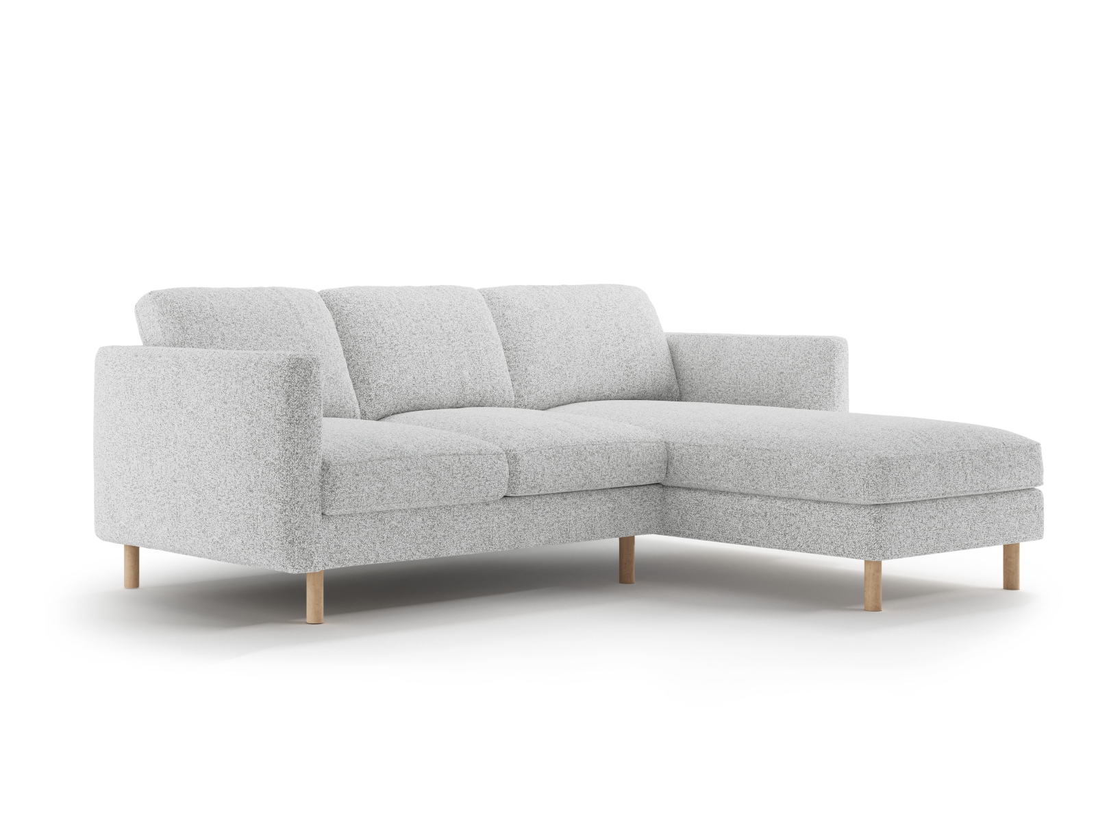 Micadoni Ecksofa Eden 3-Sitzer Rechts Strukturierter Stoff Hellgrau Melange