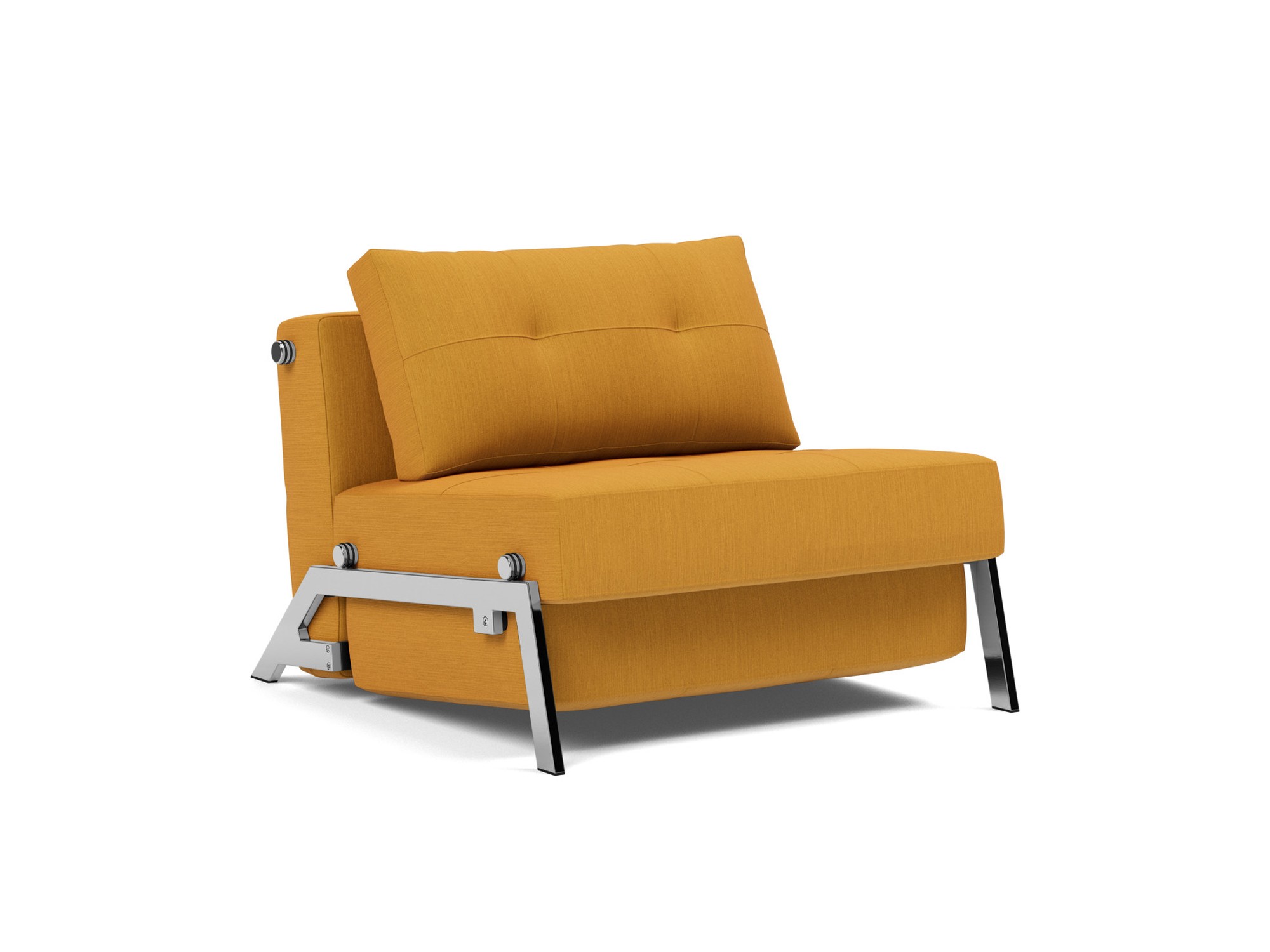 Schlafsessel Cubed 90 Flachgewebe Elegance 507-Burned-Curry Beine Chrom