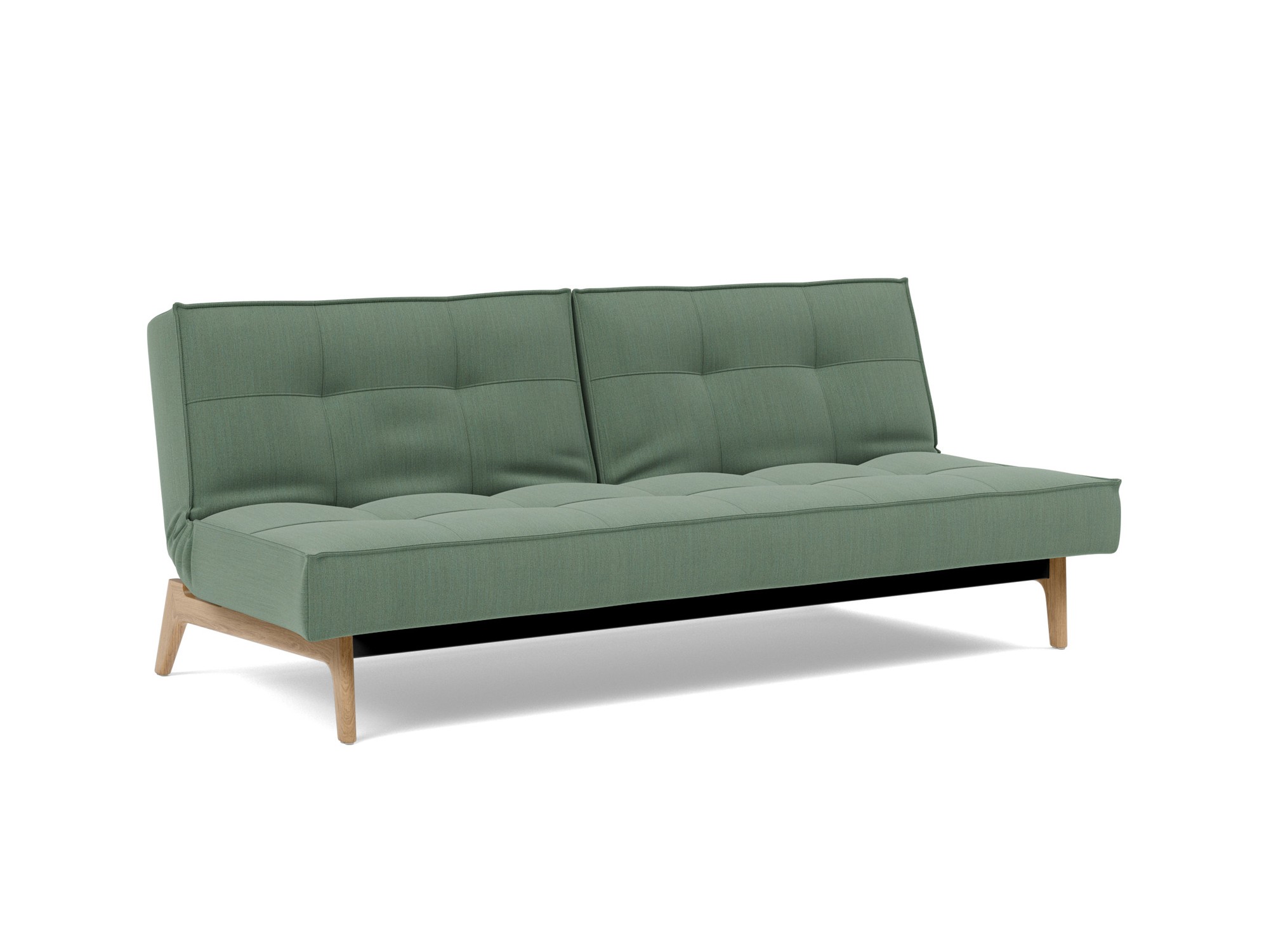 Schlafsofa Splitback Flachgewebe Elegance 518-Green Beine Eiche