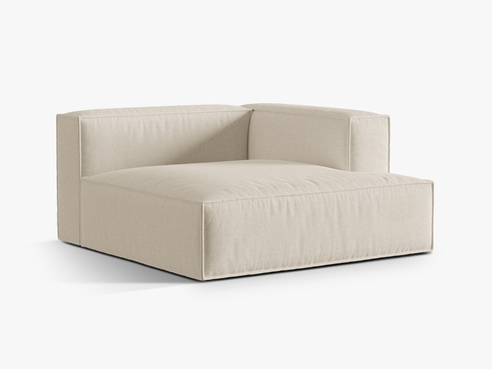Micadoni Recamiere Nuria Groß 1-Sitzer Rechts Samt Beige