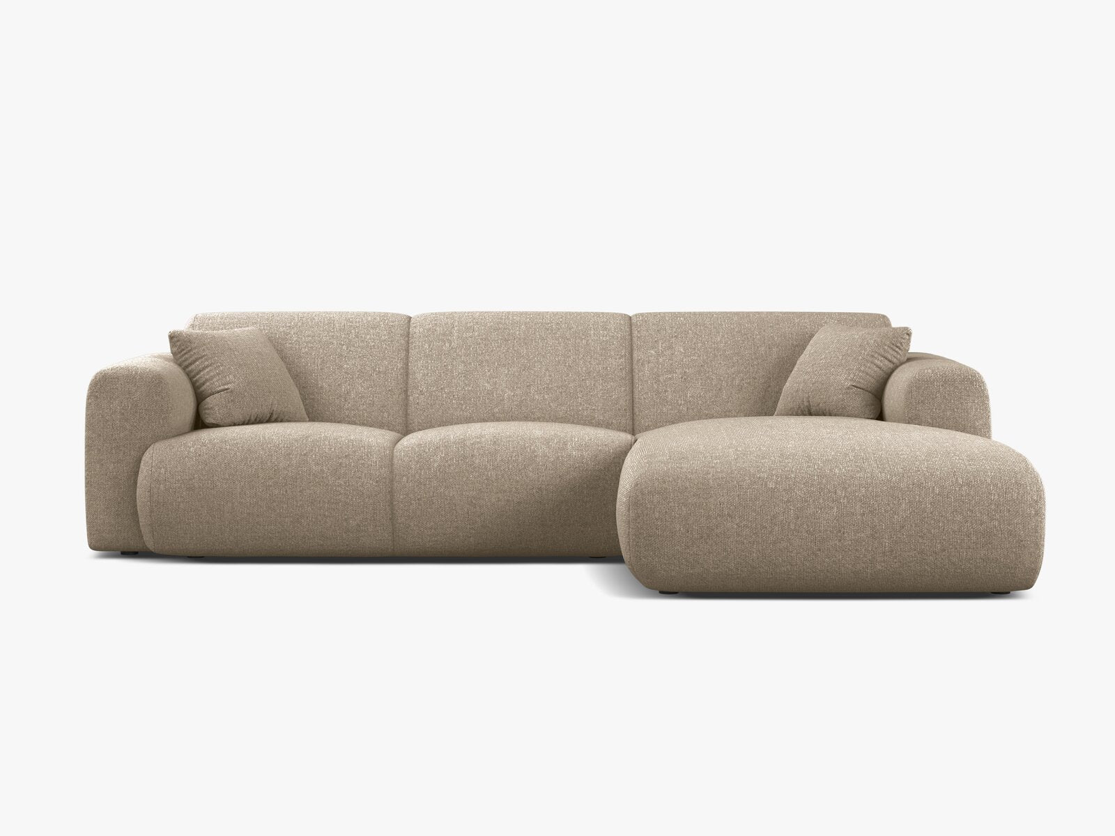 Micadoni Ecksofa Molino 4-Sitzer Rechts Chenille Eden Dunkelbeige