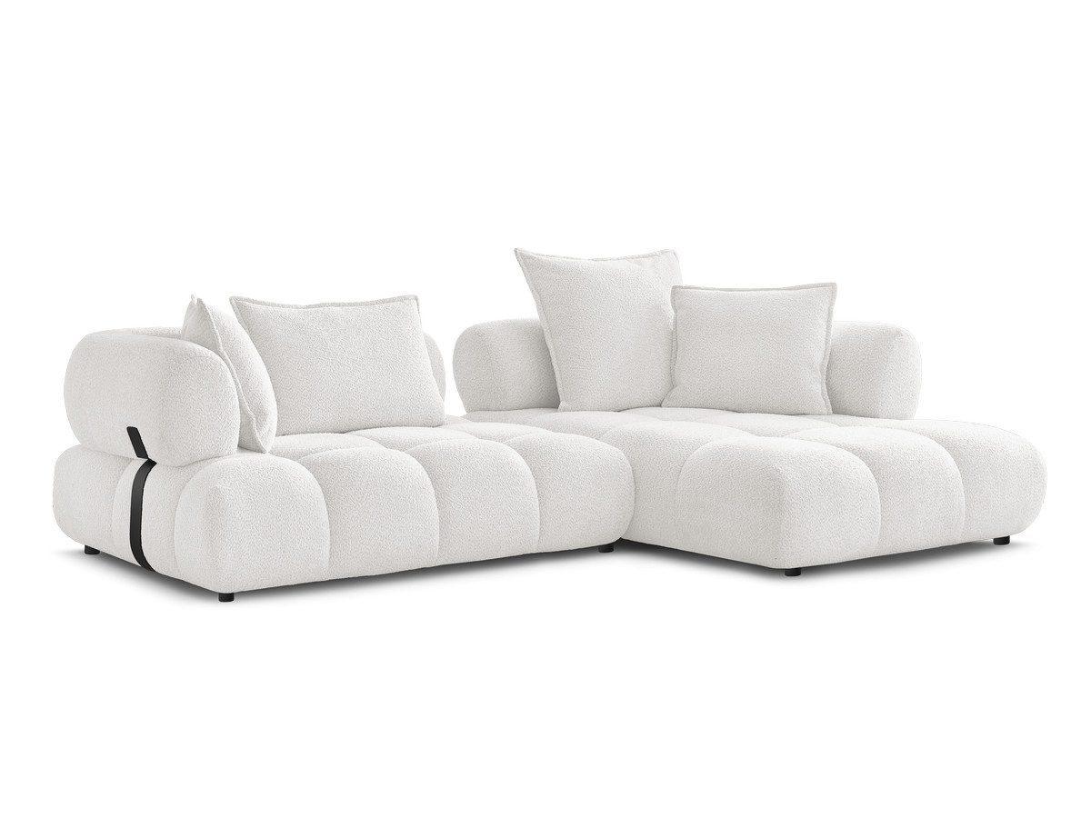 Bobochic Alya Ecksofa Bouclé-Stoff Weiß Ecke rechts