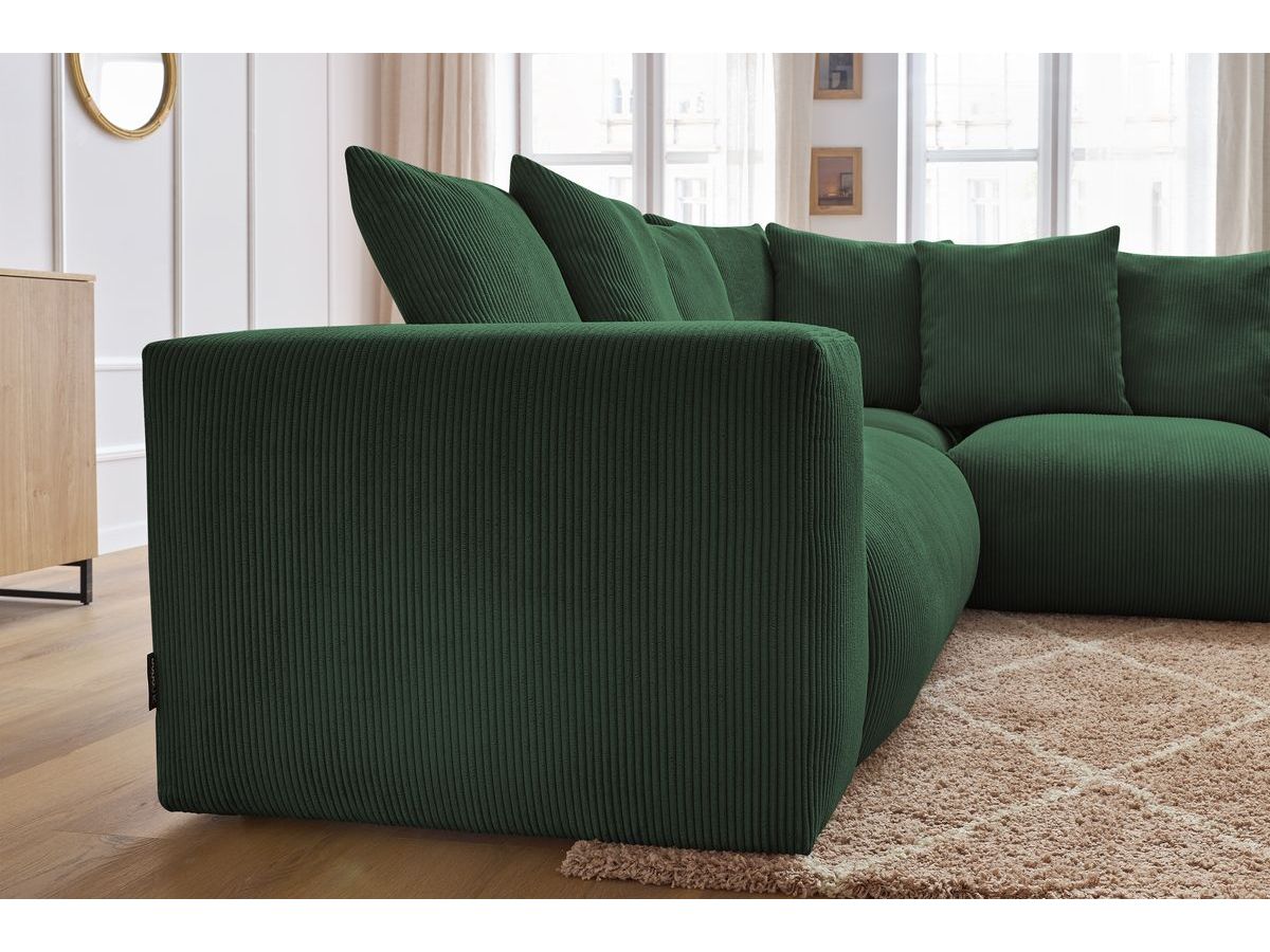 Bobochic Voltaire Ecksofa 268 × 214 cm Cordsamt Grün Ecke rechts