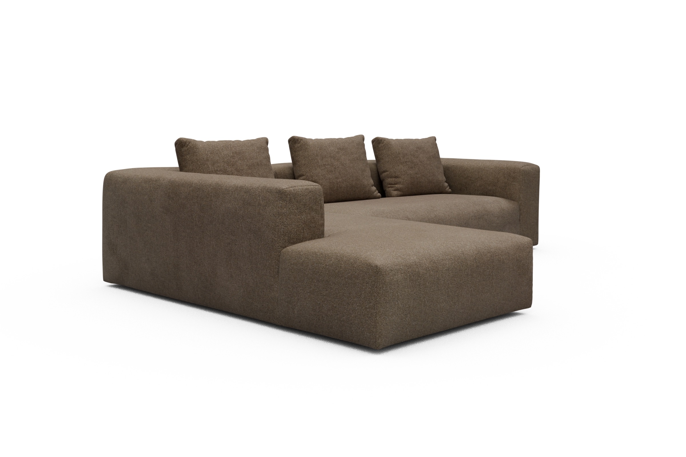 Ecksofa Fred Relax-Ecke links mit 2,5-Sitzer Aivi-Khaki-Brown