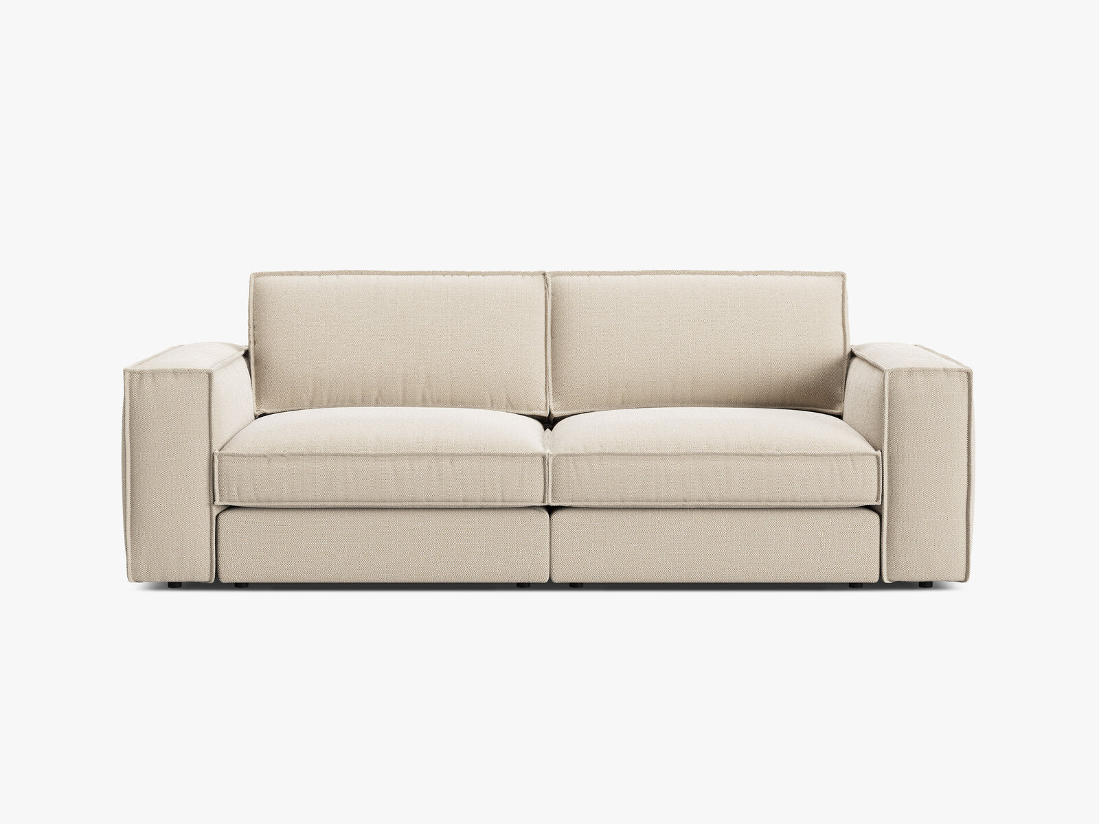 Micadoni modulares Sofa Pola 3-Sitzer Strukturierter Stoff Babel Beige