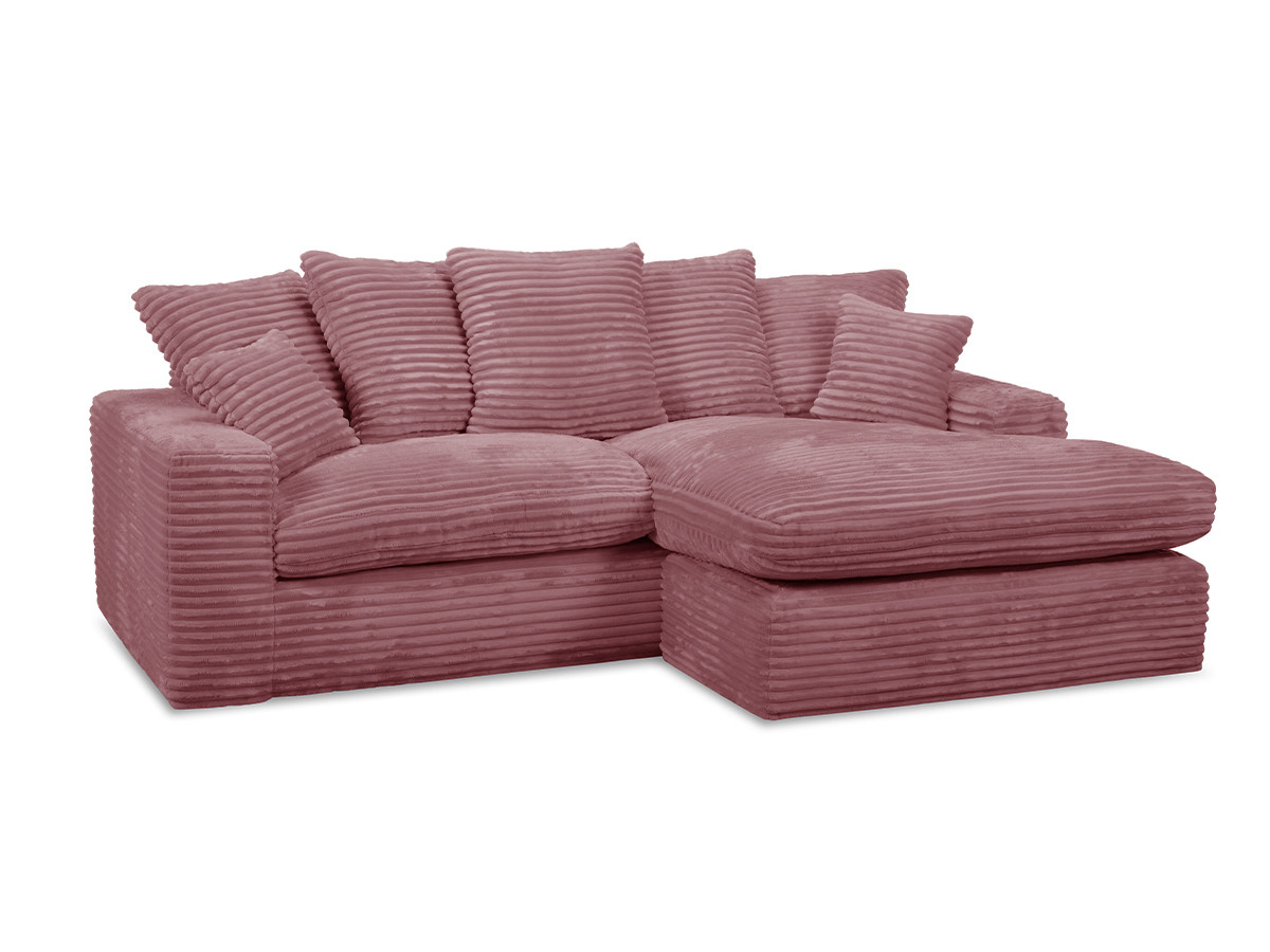 Bobochic Nevada Ecksofa Breitcord weich Rosa