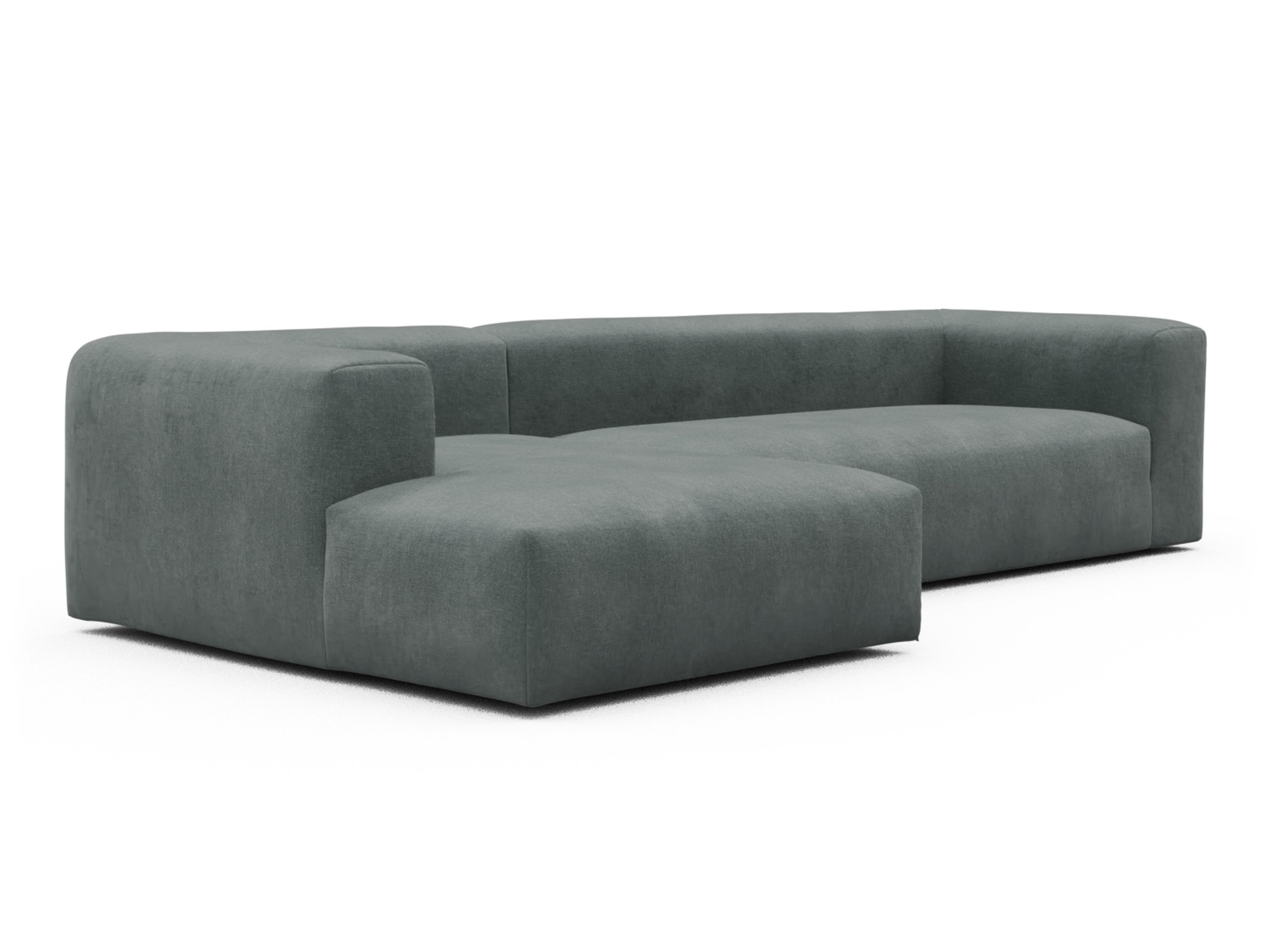 Skandi Home Ecksofa Fred Chaiselongue links mit 2,5-Sitzer Smooth-Silver-Grey moebelfaktor