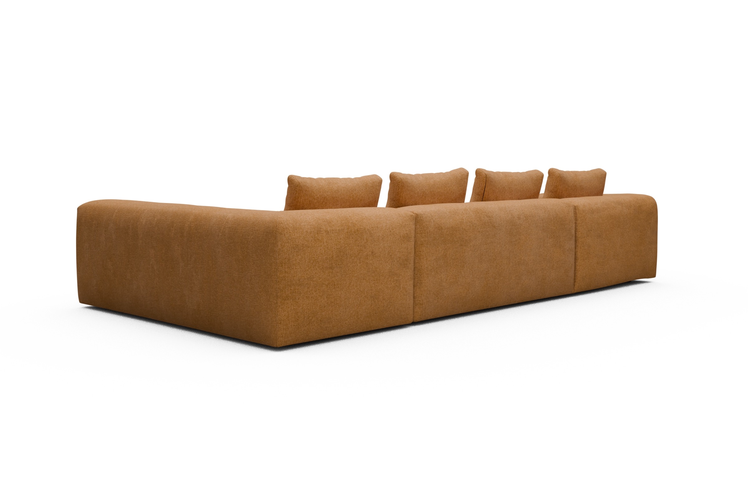 Wohnlandschaft Fred Chaiselongue links mit 2-Sitzer und lange Armlehne rechts Casone-Warm-Yellow