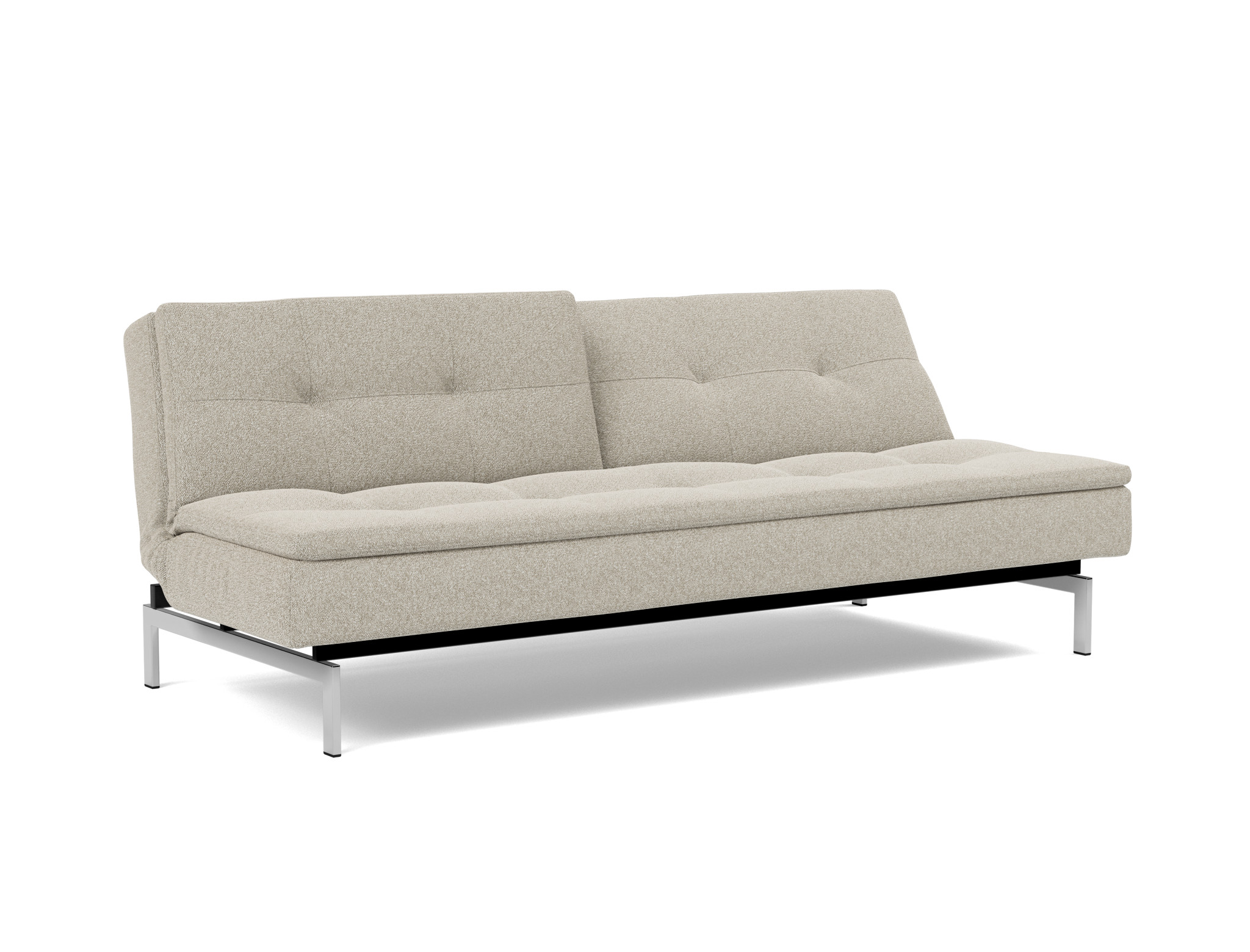 Schlafsofa Dublexo Boucle Skandi 539-Beige Beine Chrom