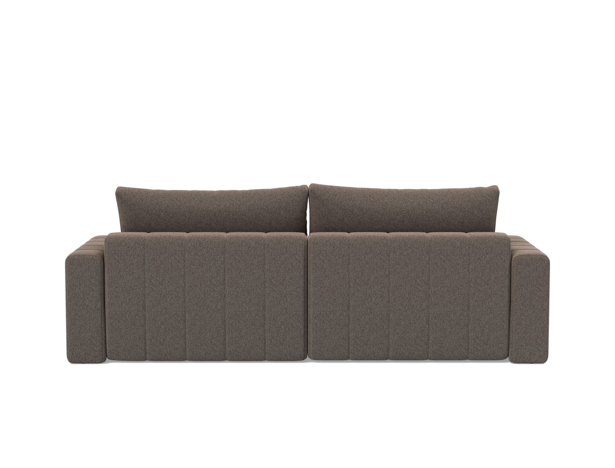 Schlafsofa Akello mit Chaiselongue und Armlehnen Boucle Skandi 530-Taupe