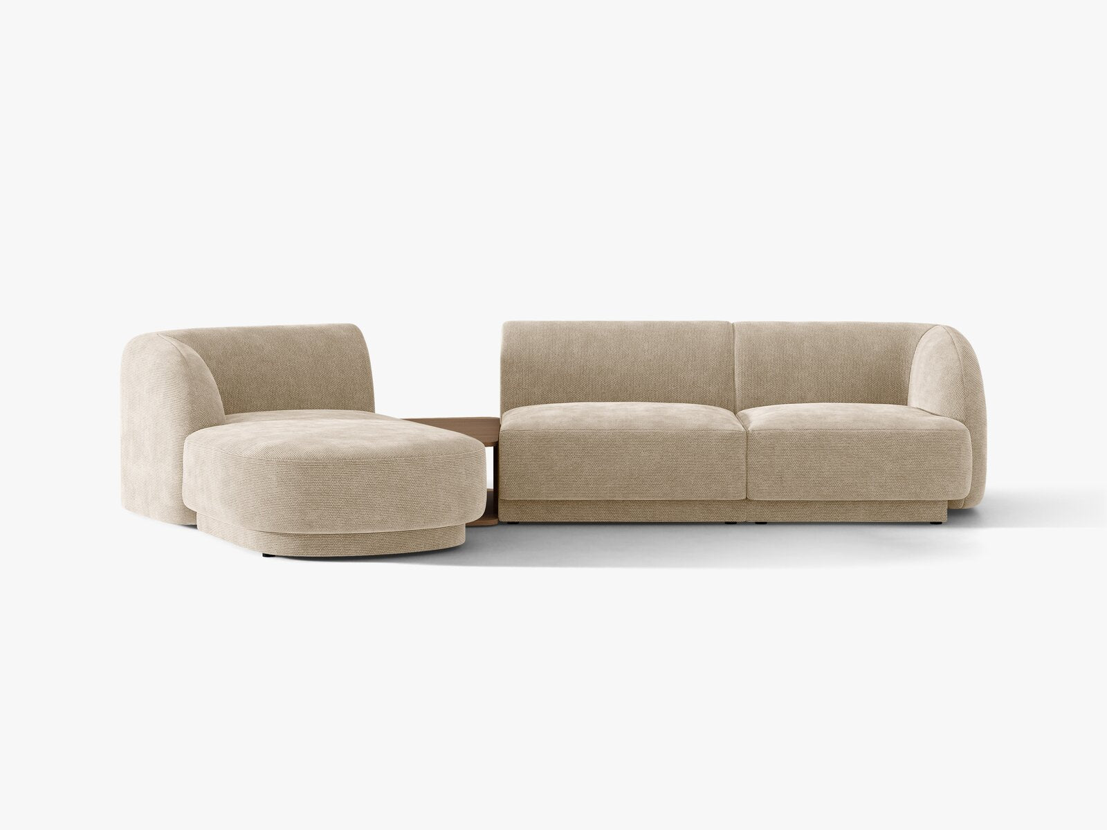 Micadoni Modulares Sofa Miley mit Recamiere 3-Sitzer Links Chenille Eden Beige