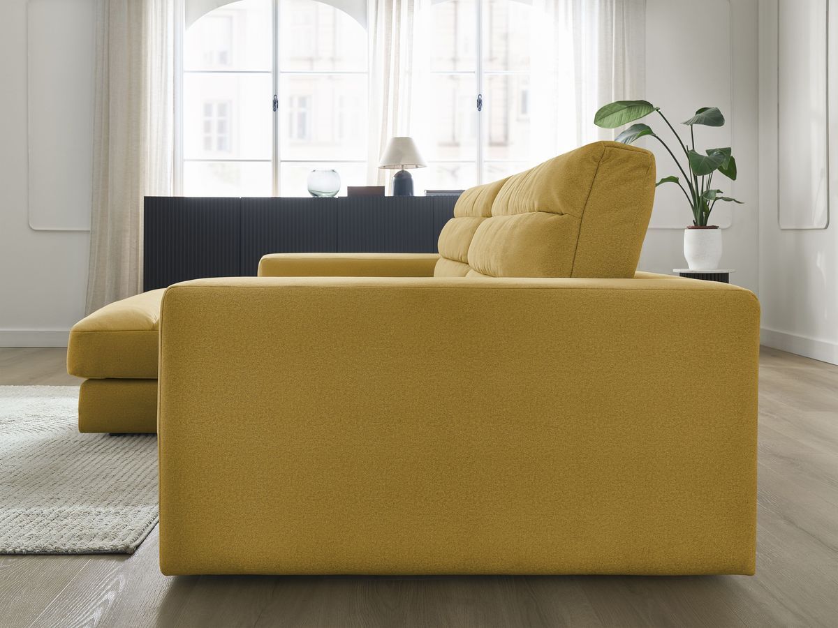 Bobochic Sierra Ecksofa Samt Gelb Ecke links