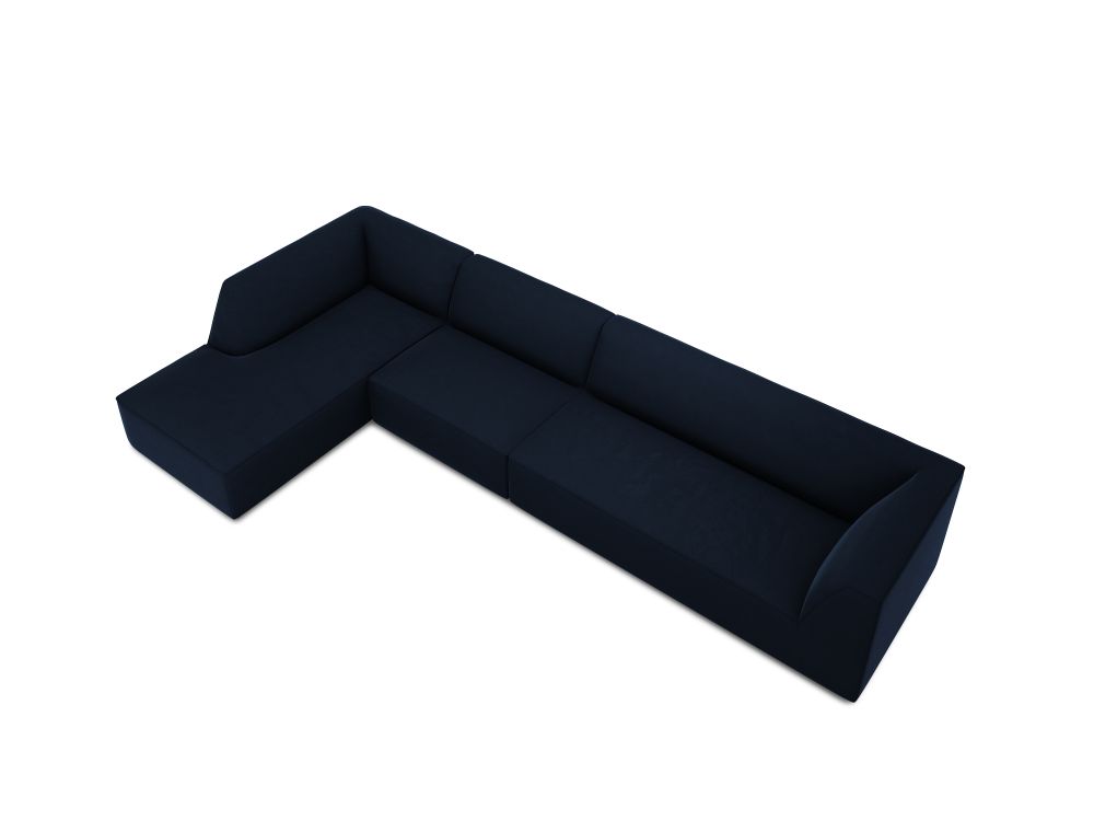 Cosmopolitan Design Ecksofa Siena 5-Sitzer Samt Salvador Königsblau Links