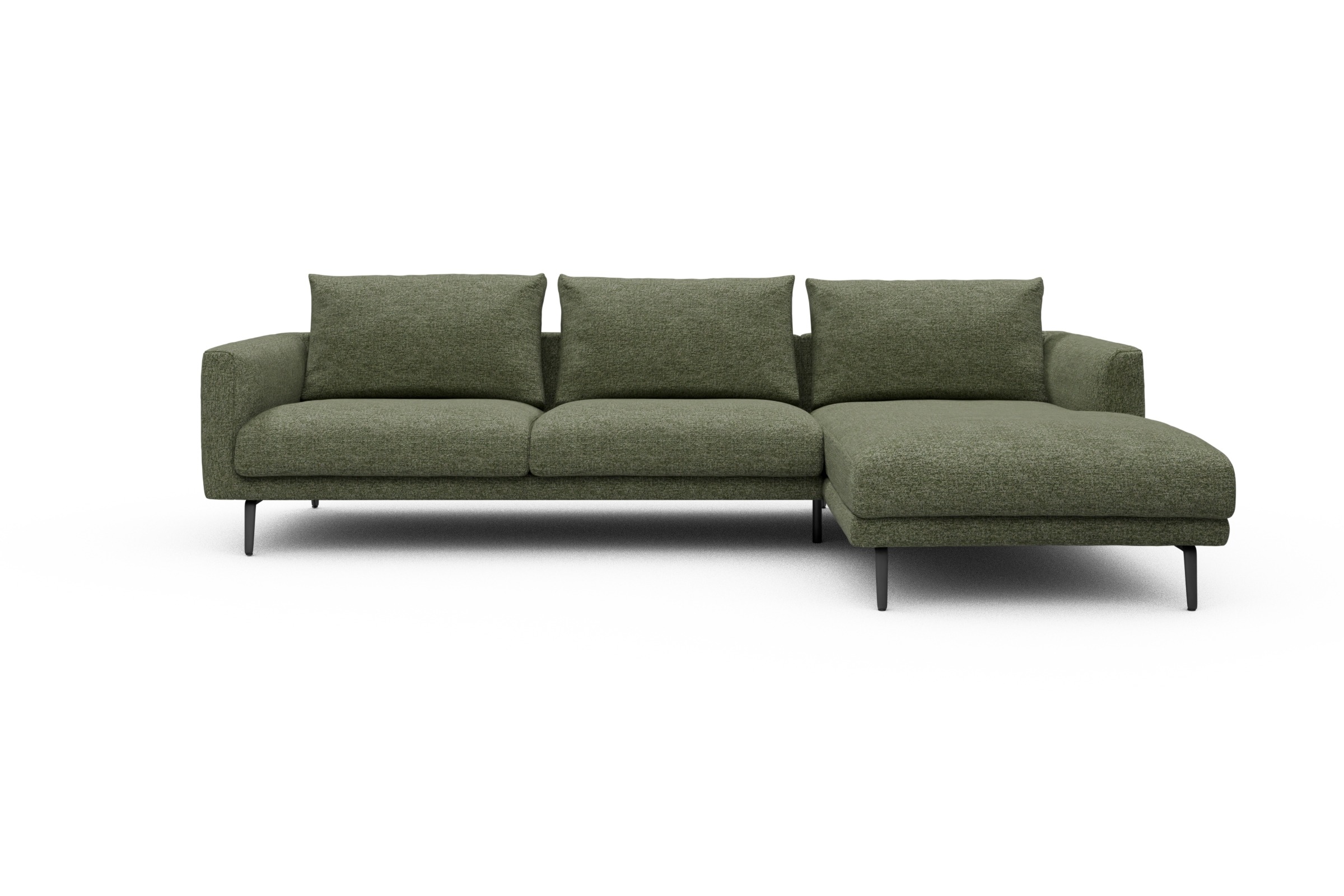 Skandi Home Ecksofa Karl Chaiselongue rechts mit 2,5-Sitzer Carreno-Vivid-Green moebelfaktor