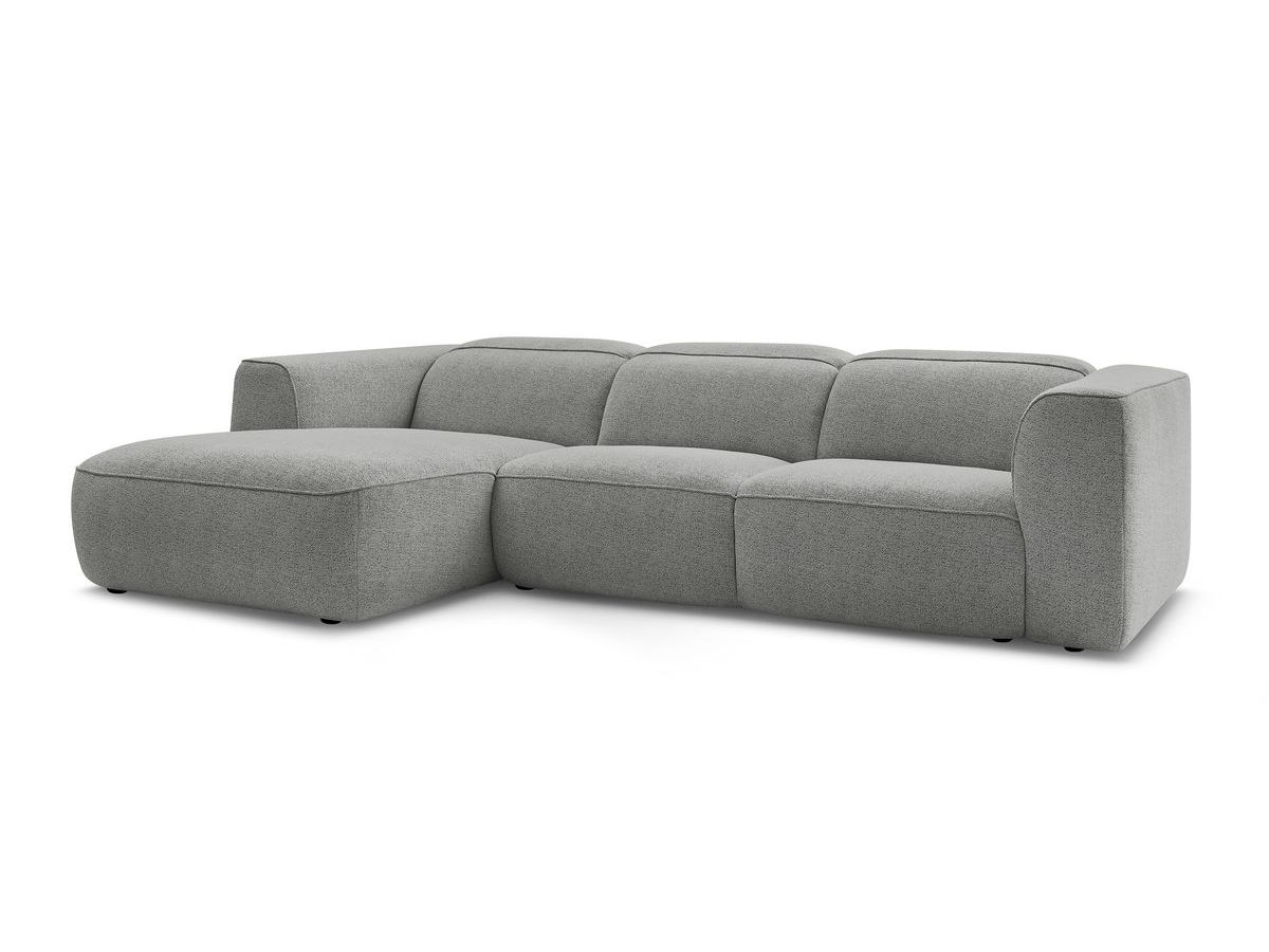 Bobochic William Ecksofa Melange-Stoff Hellgrau Ecke links
