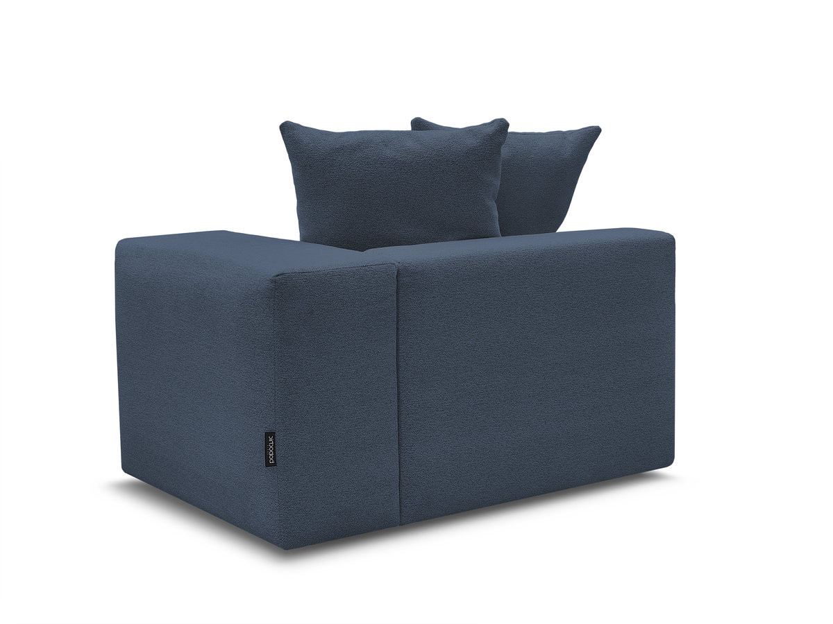 Bobochic Voltaire Sofamodul 1-Sitzer 130 × 100 cm Melange-Stoff Dunkelblau Ecke rechts
