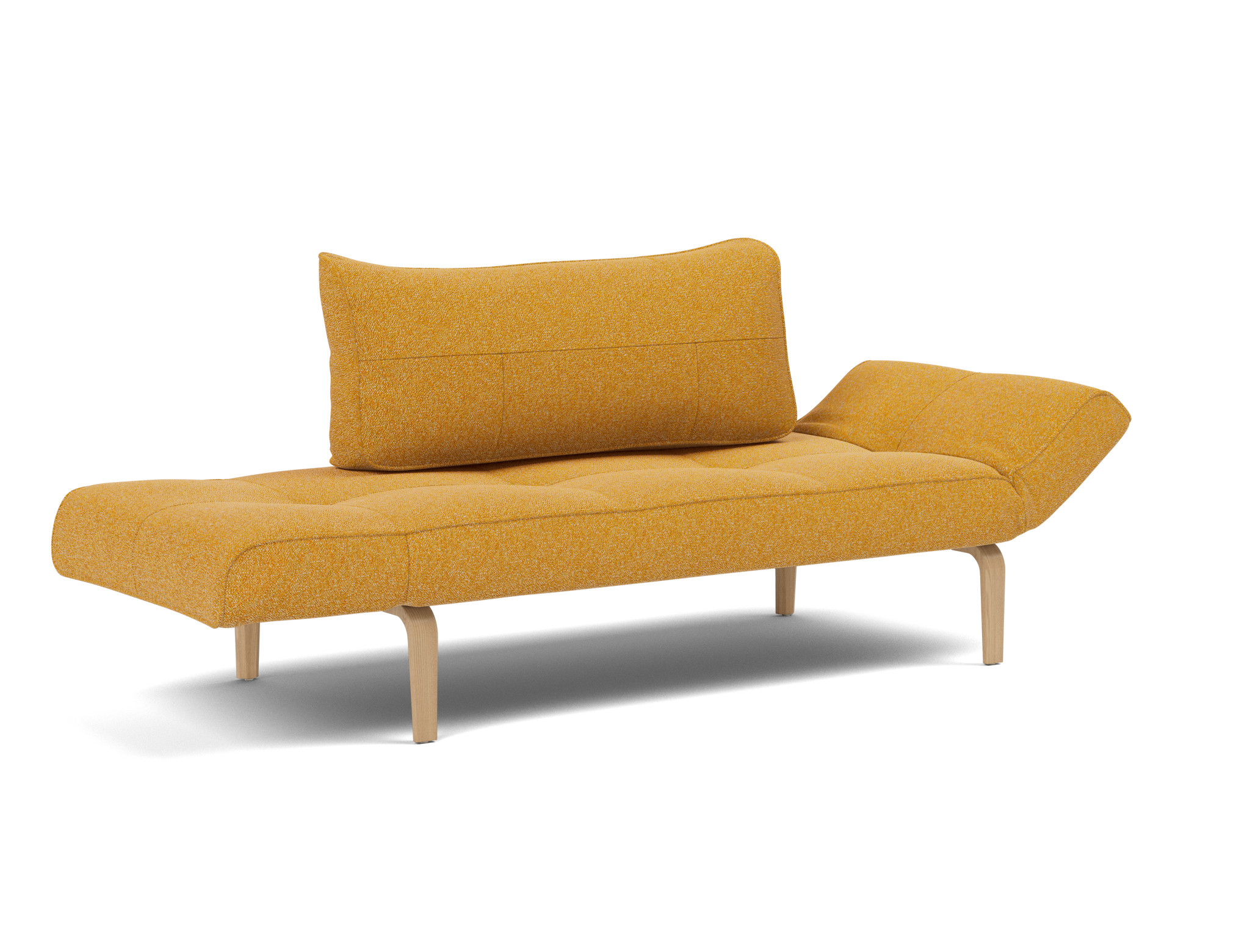 Tagesbett Zeal Boucle Skandi 536-Ochre Beine Bow Eiche