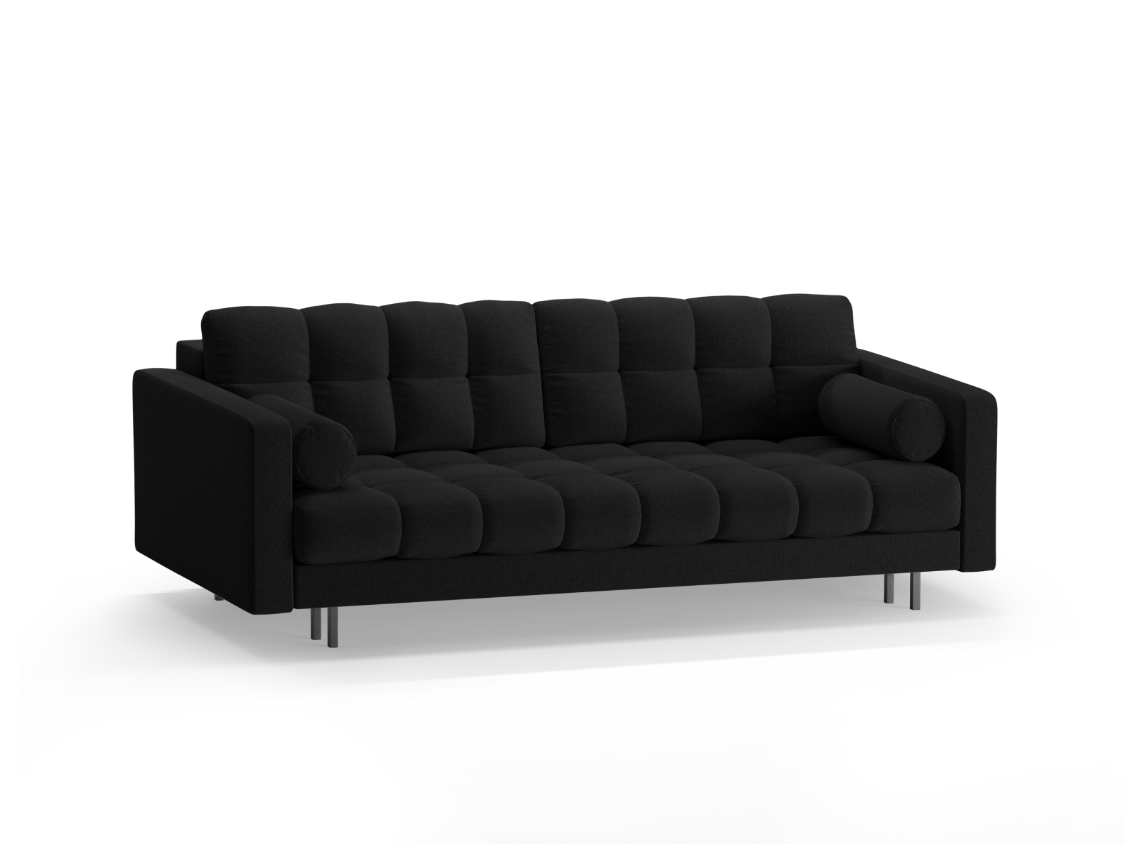 Cosmopolitan Design Schlafsofa Bali 3-Sitzer mit Bettkasten Strukturierter Stoff Neve Schwarz