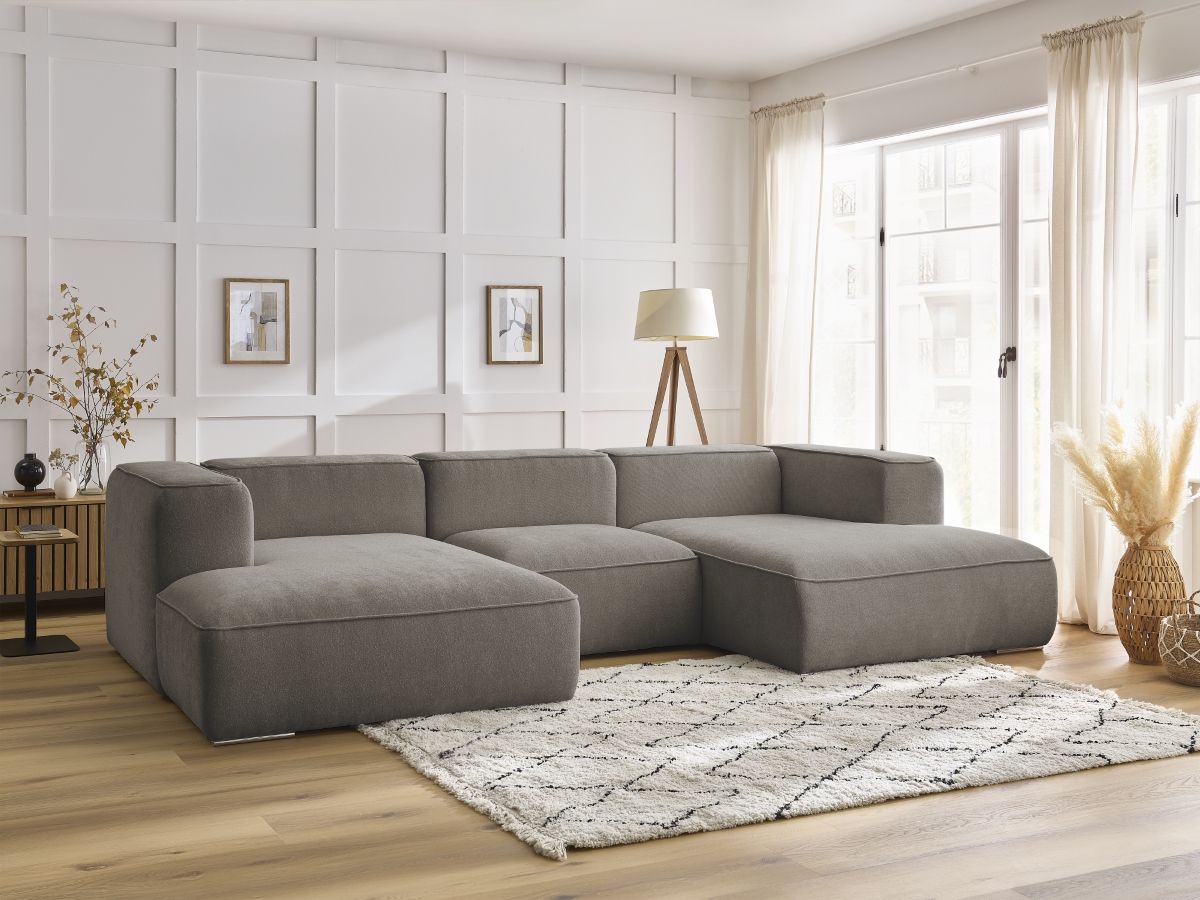Bobochic Zephyr Wohnlandschaft Strukturstoff Taupe