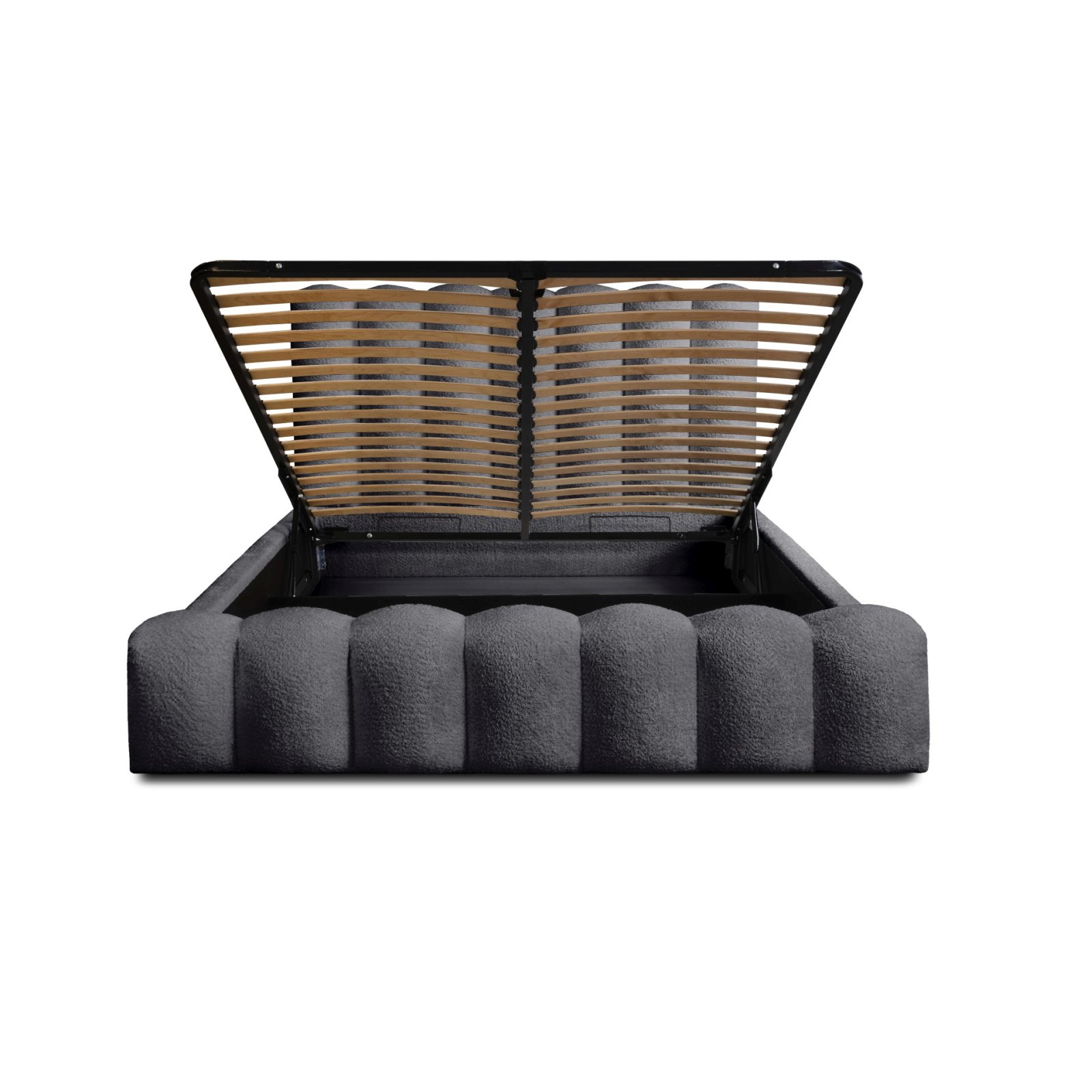 Polsterbett Laro Boucle 180x200 mit Metallrahmen Euphoria 21 Black