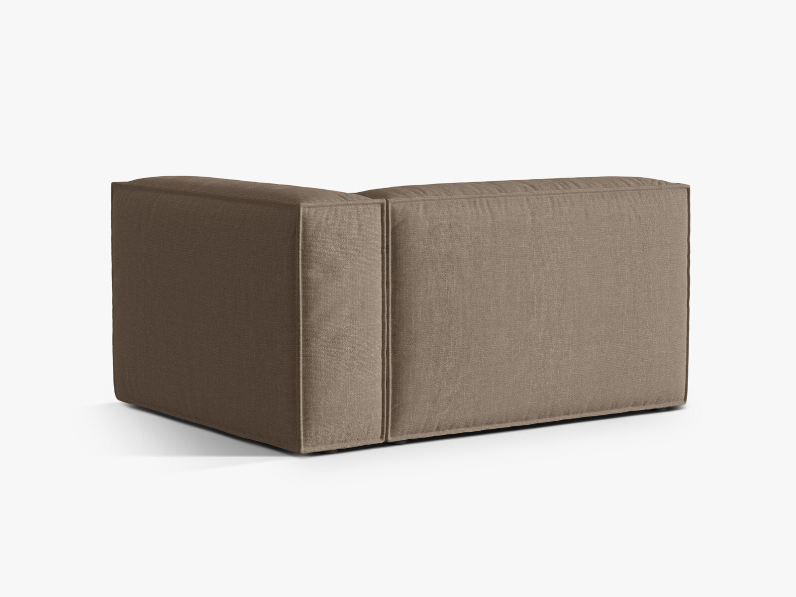 Micadoni Eckmodul Nuria 2-Sitzer Strukturierter Stoff Liberty Cappuccino Rechts