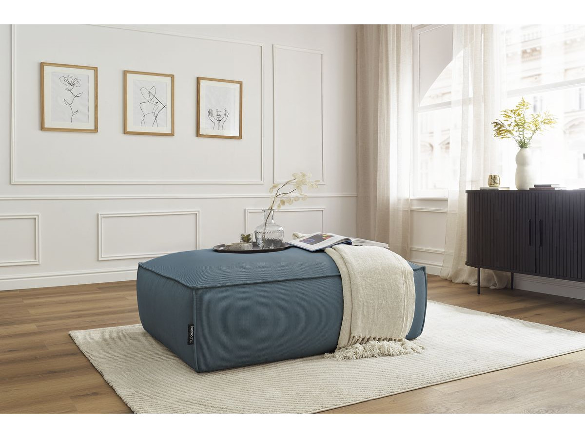 Bobochic Boheme Pouf Cordsamt Dunkelblau
