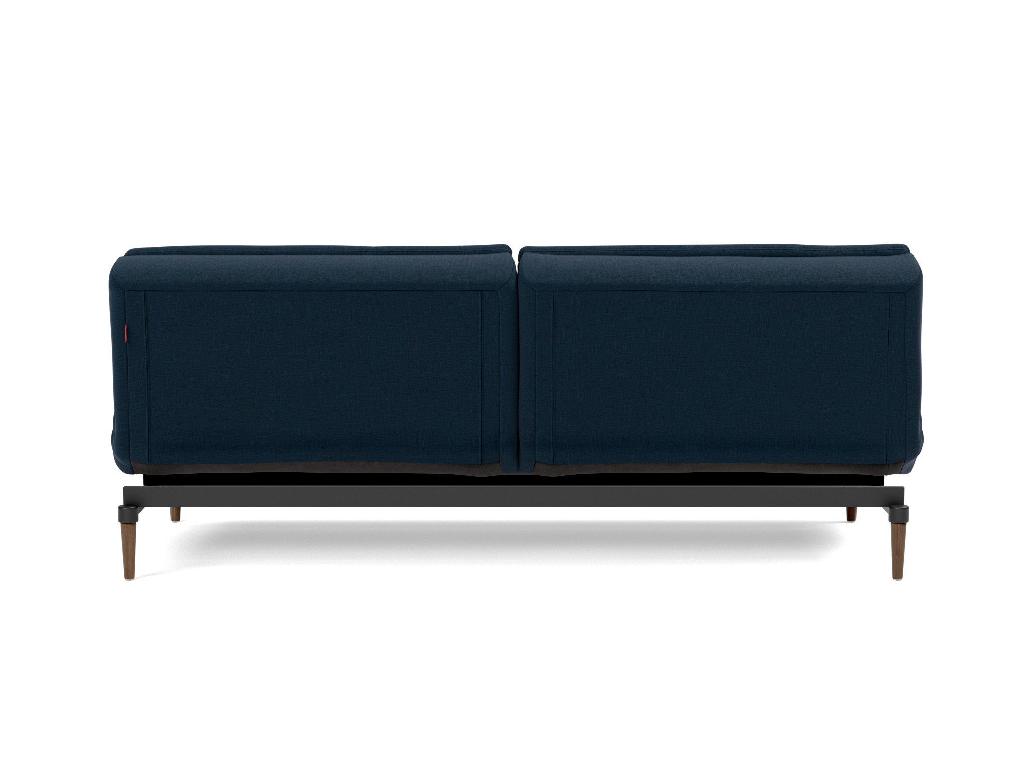 Schlafsofa Dublexo Flachgewebe Mixed Dance 528-Blue Beine Styletto Eiche dunkel