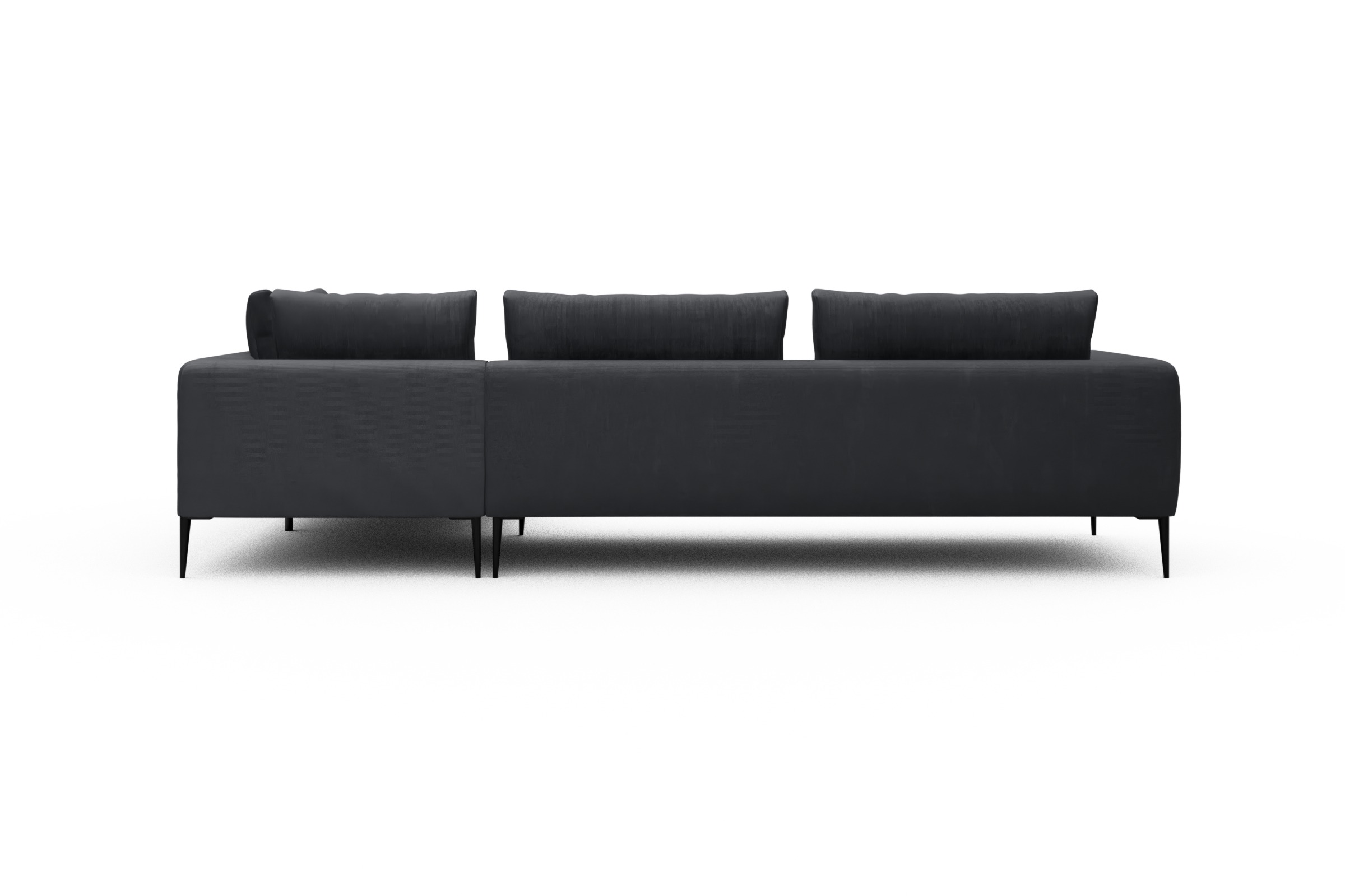 Ecksofa Paul Relax-Ecke links mit 3-Sitzer Cordufine-Slate-Grey