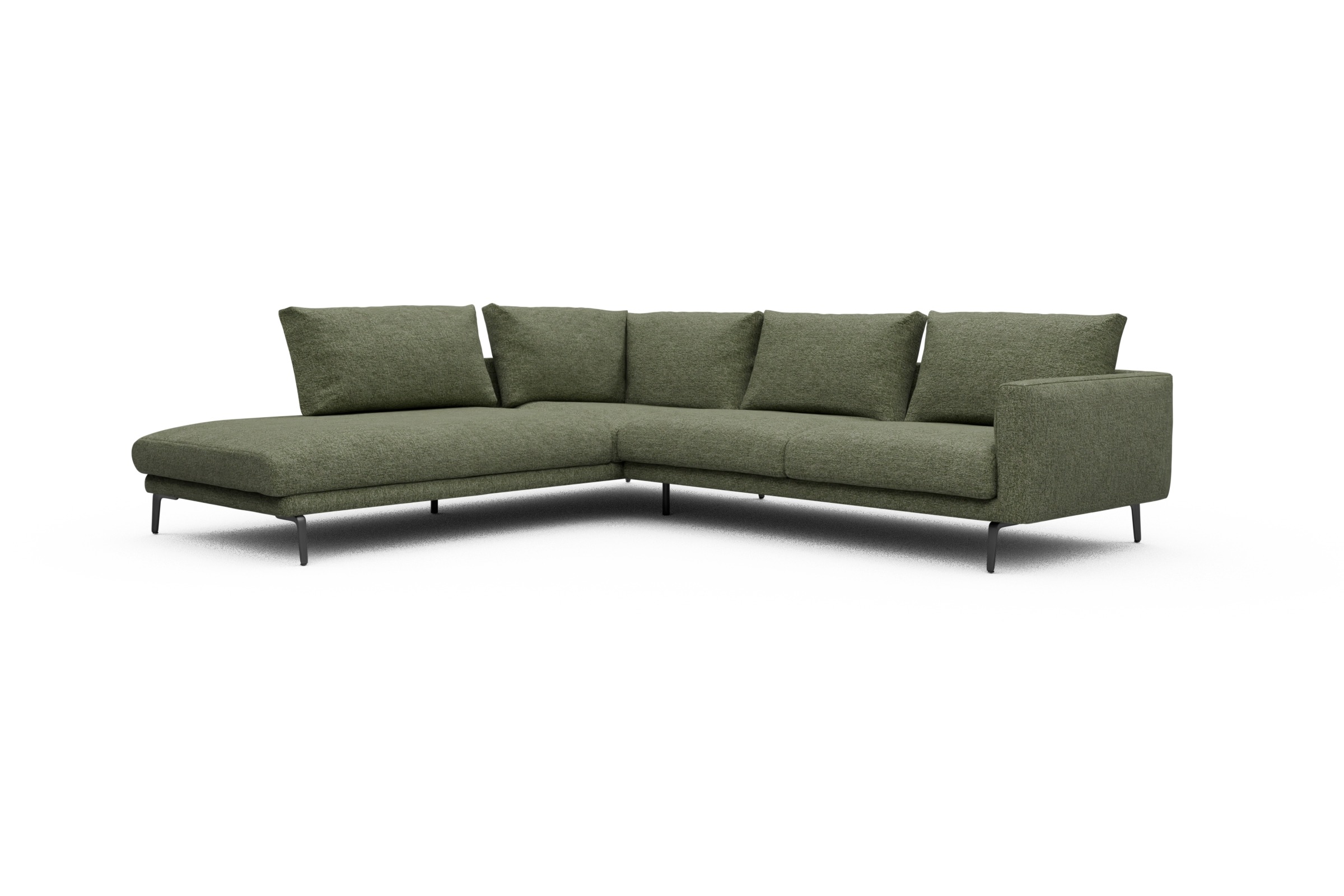 Ecksofa Karl Relax-Ecke links mit 2,5-Sitzer Carreno-Vivid-Green
