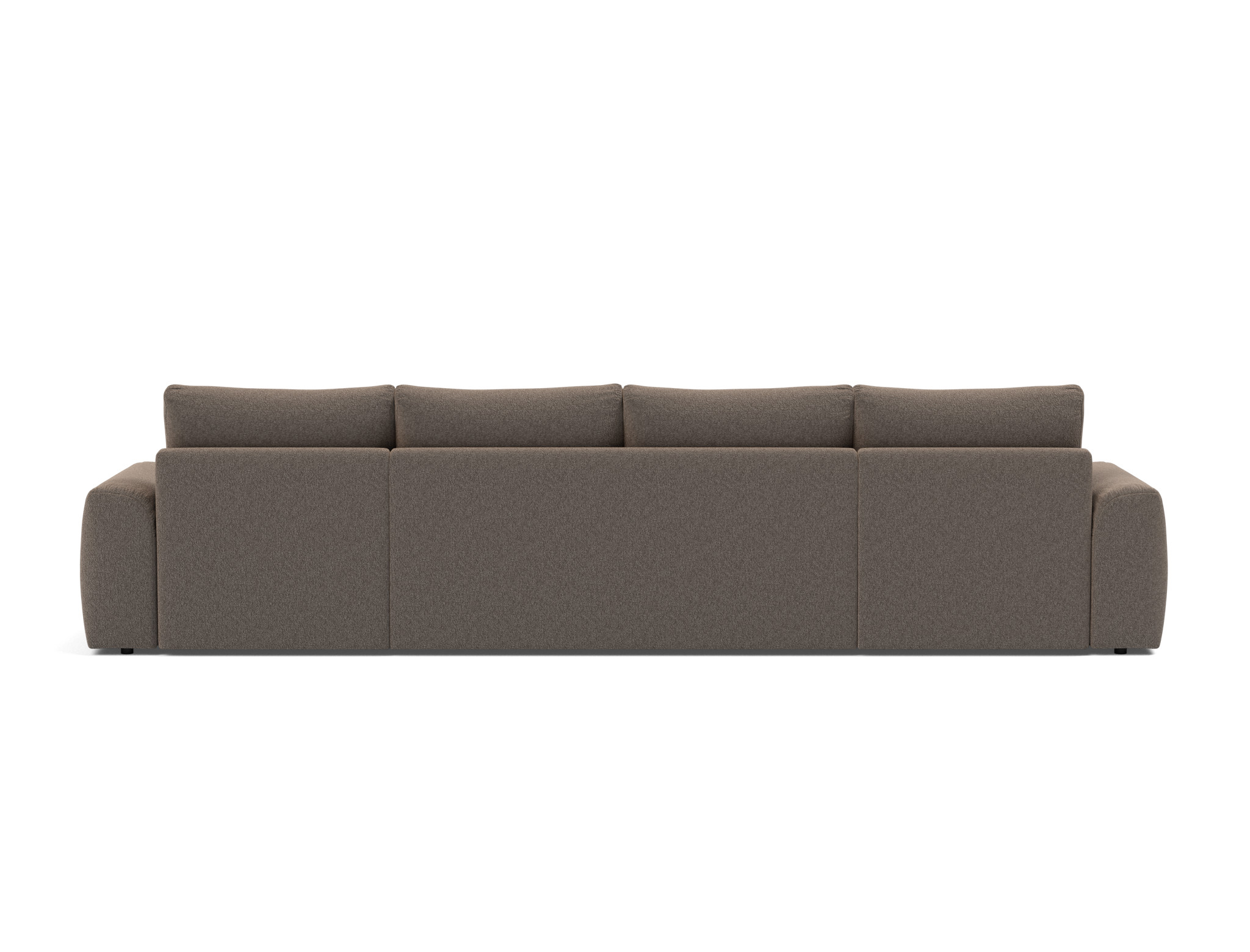 Schlafsofa Norum U-Form mit Chunky-Armlehnen Boucle Skandi 530-Taupe