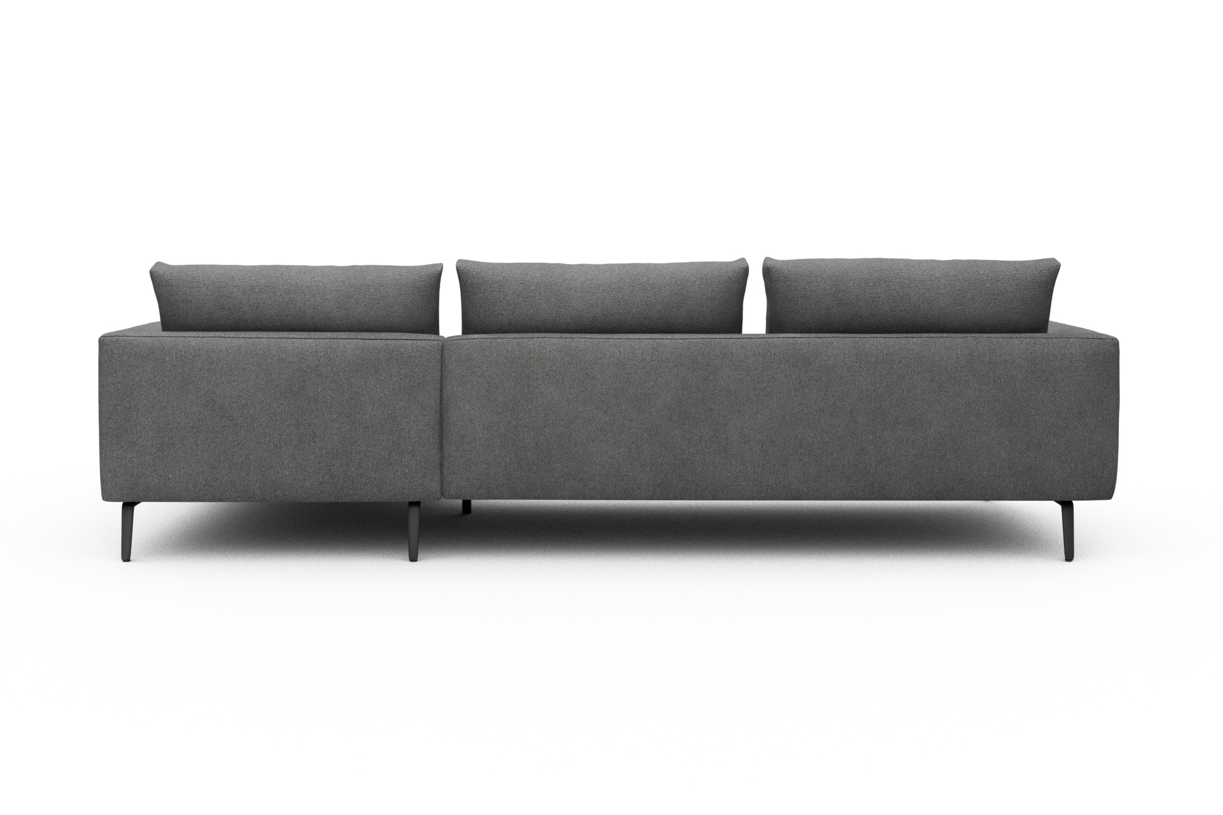 Ecksofa Karl Chaiselongue rechts mit 2,5-Sitzer Boucle-Ash-Grey