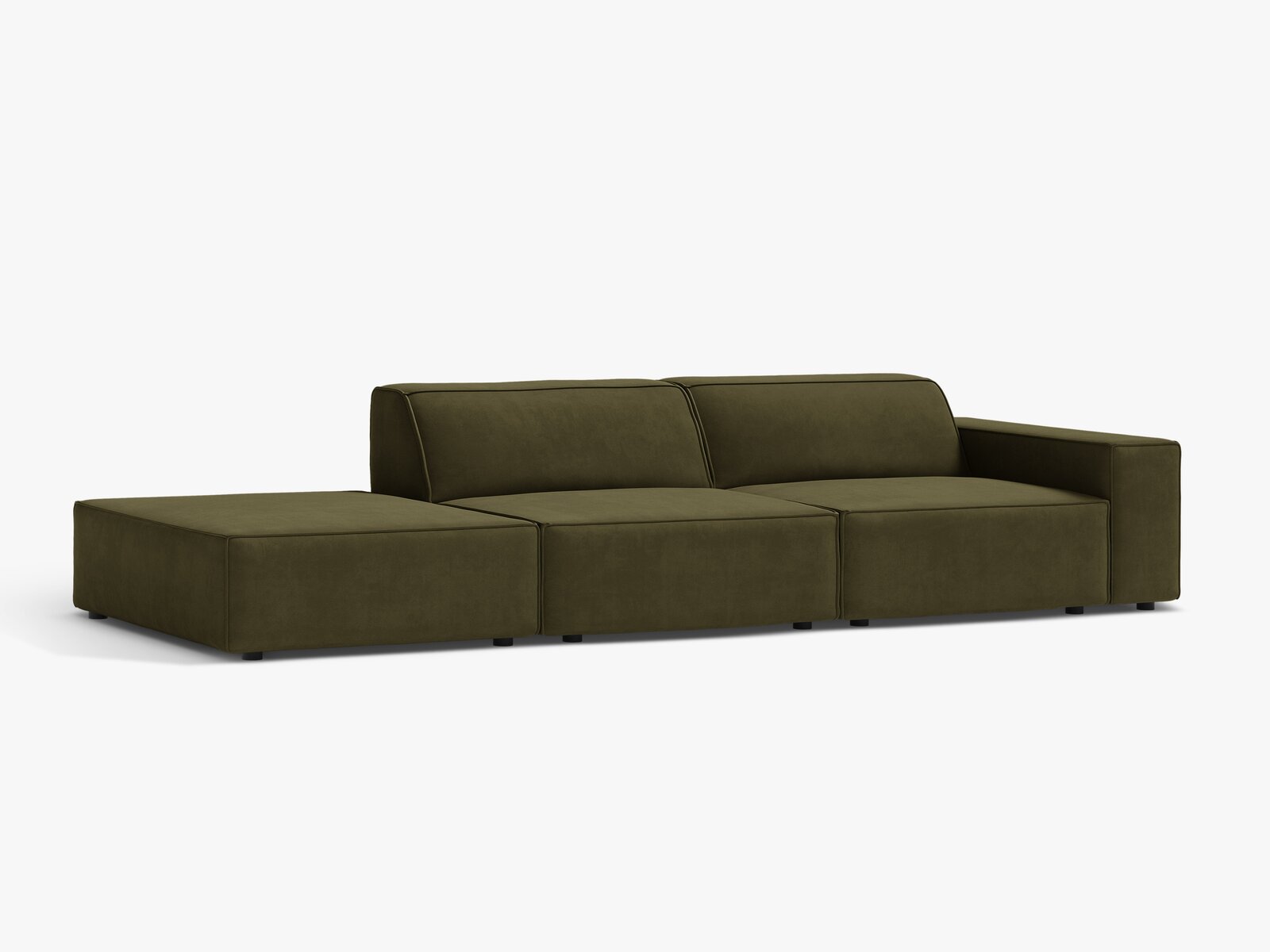 Micadoni Sofa Jodie 3-Sitzer Links Samt Bluvel Grün