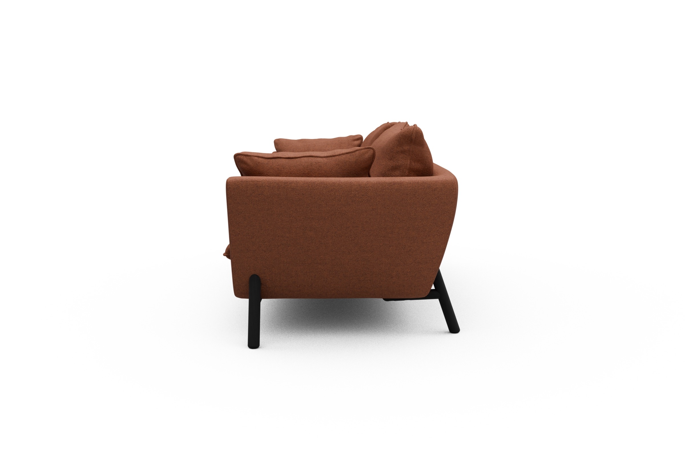 Sofa Emil PREMIUM 3-Sitzer Beinfarbe Eiche Schwarz Weda-Rust